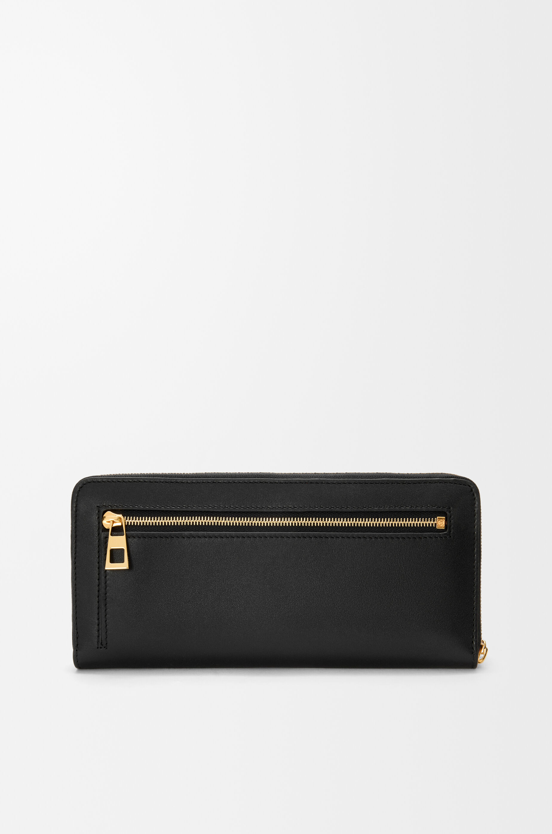 LOEWE Knot zip around wallet in shiny nappa calfskin Black/Squirrel
