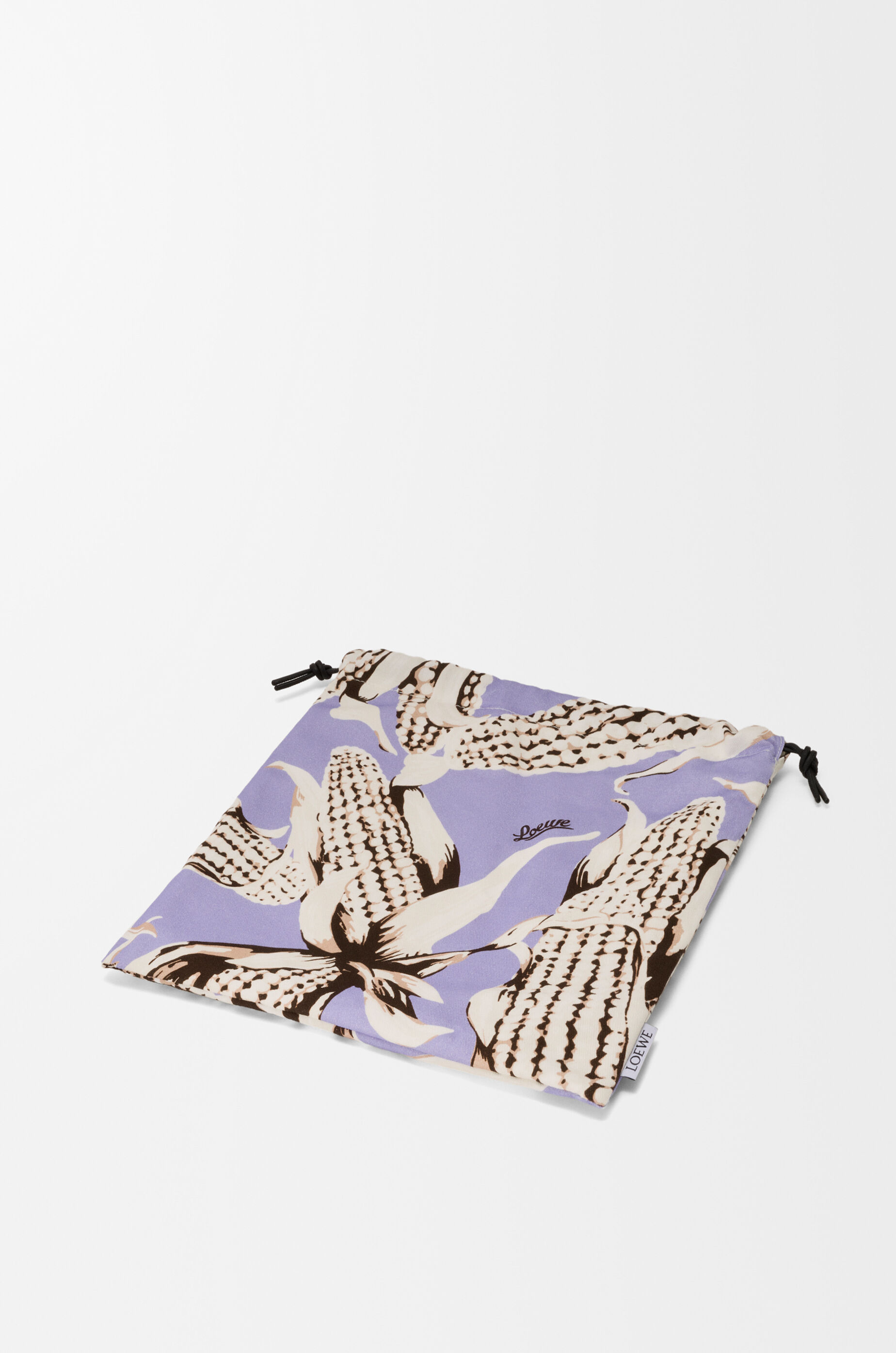 LOEWE Corn small drawstring pouch in canvas White/Lilac
