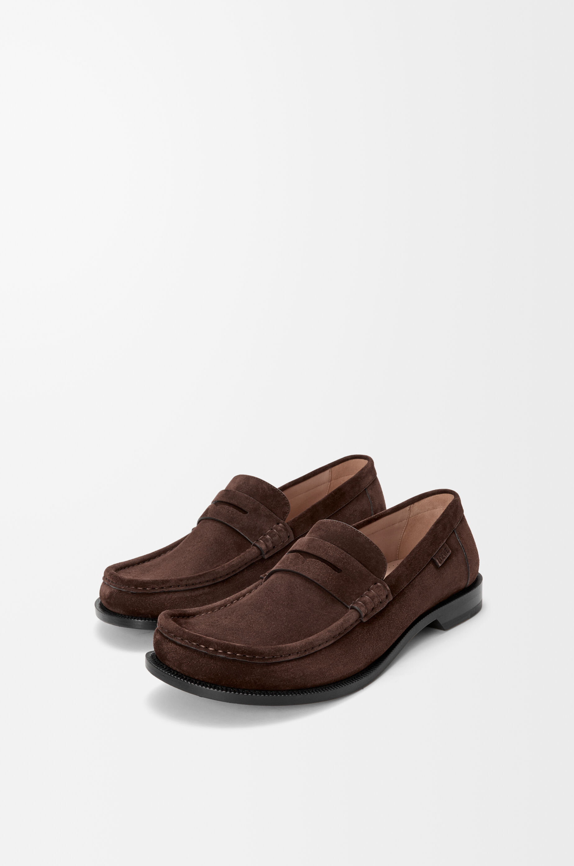 LOEWE Campo loafer in suede calfskin Dark Brown