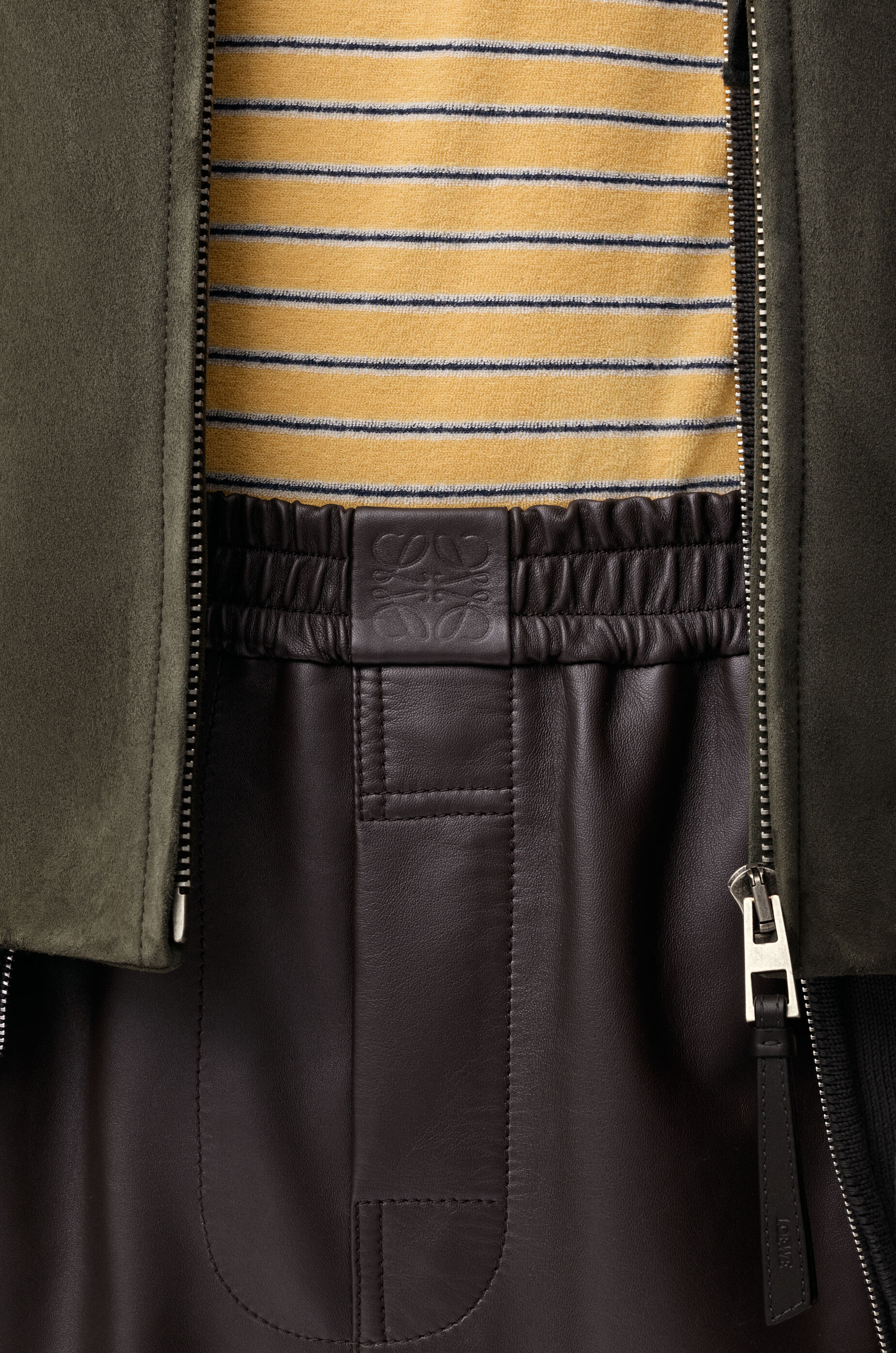 LOEWE Shorts in nappa lambskin Dark Brown