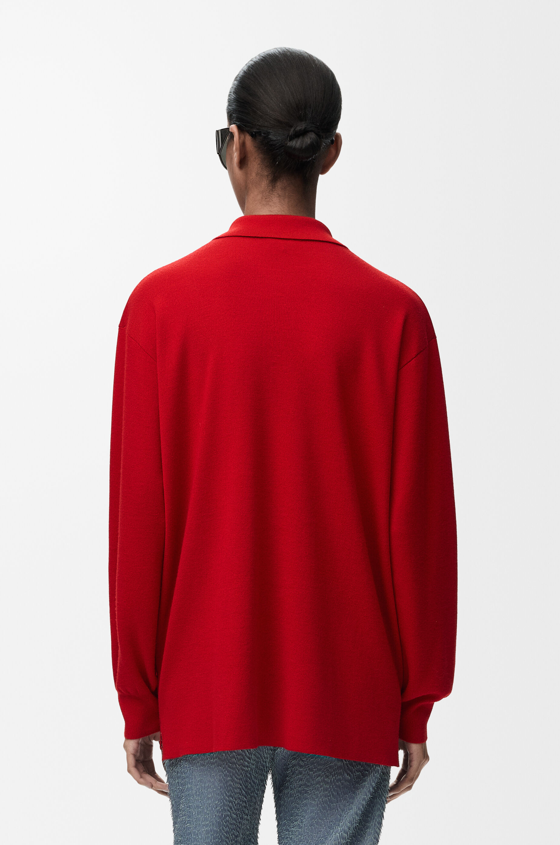 LOEWE Polo sweater in cashmere and silk blend Red