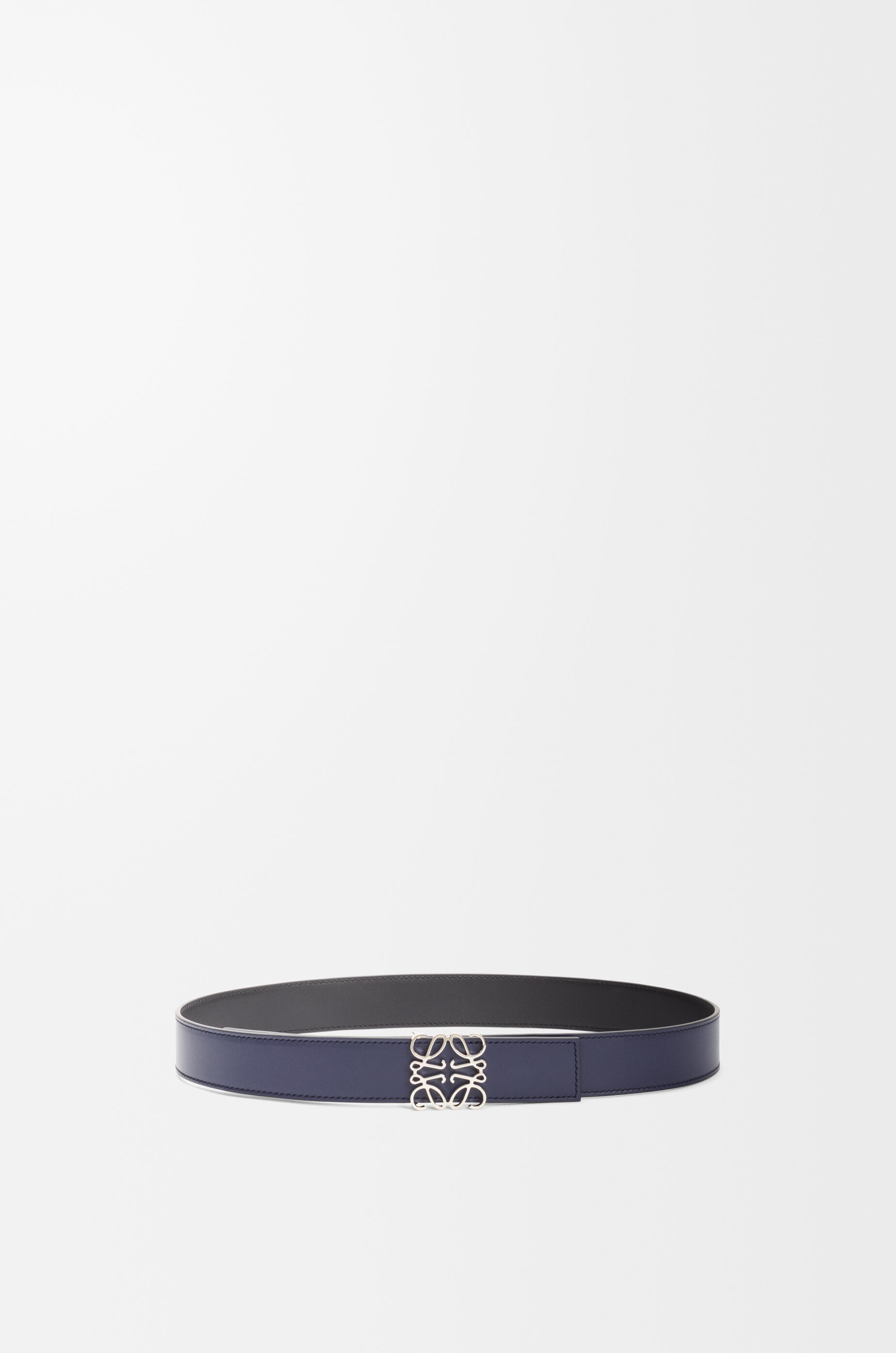 LOEWE Reversible Anagram belt in smooth calfskin Ocean/Black/Palladium