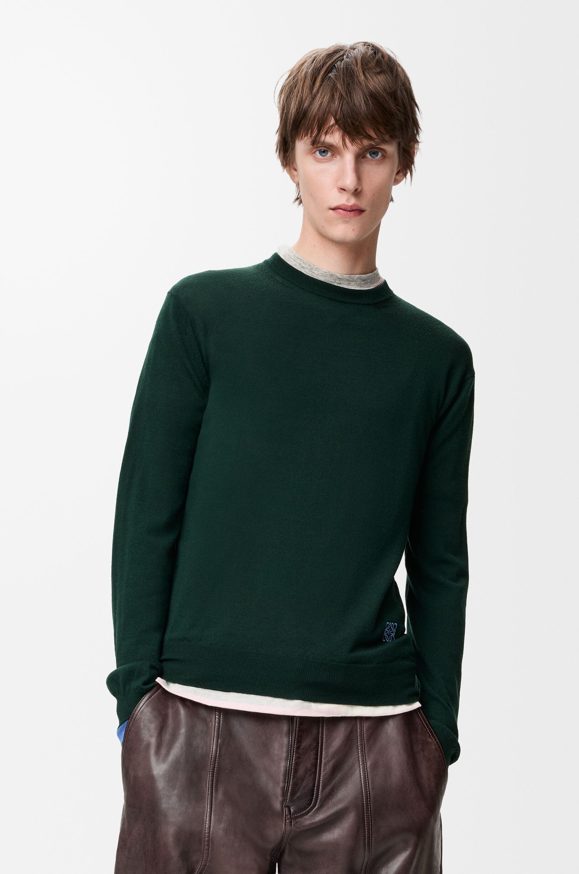 LOEWE Sweater in wool Green/Blue