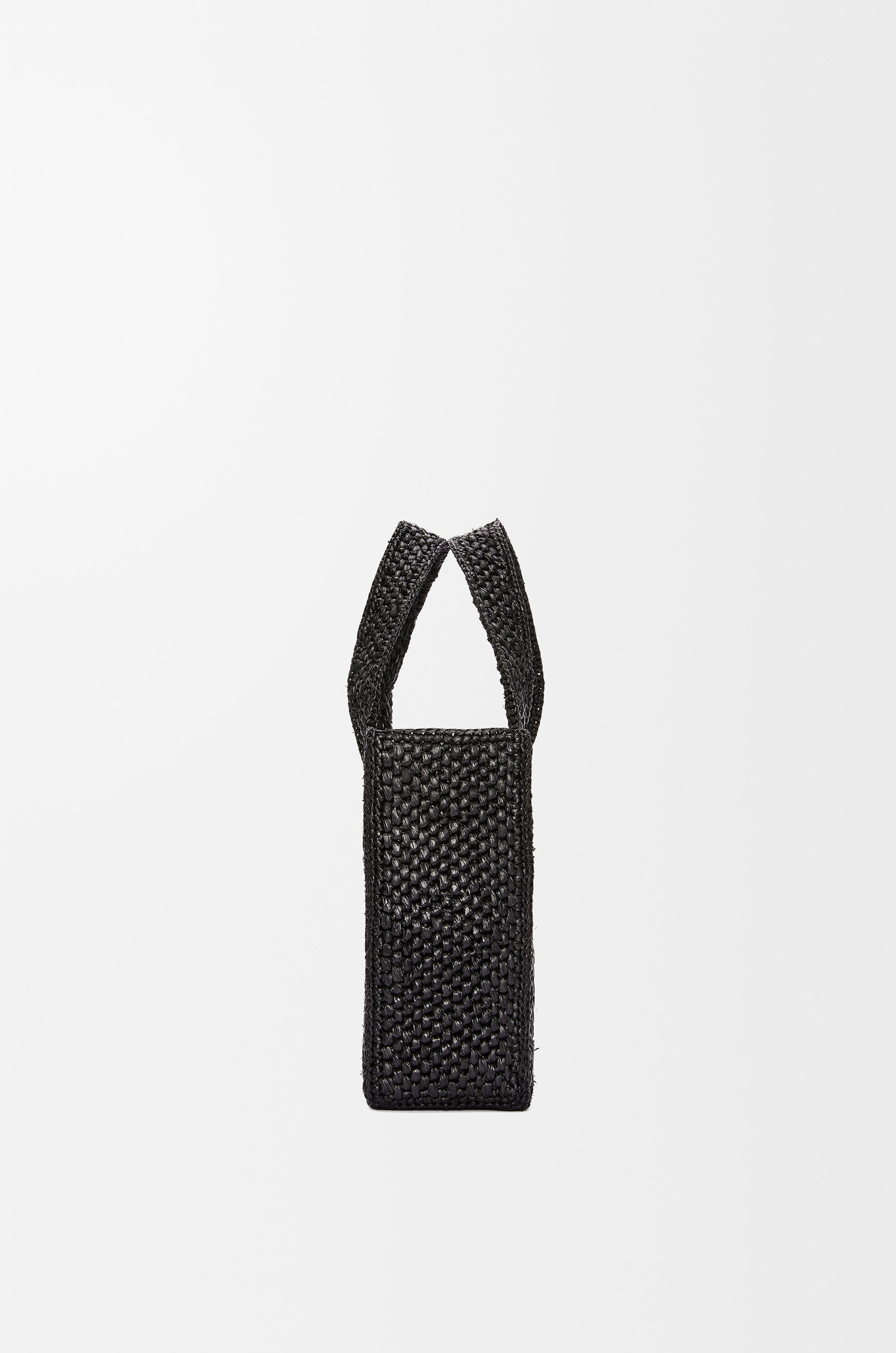 LOEWE Mini LOEWE Font tote in raffia Black