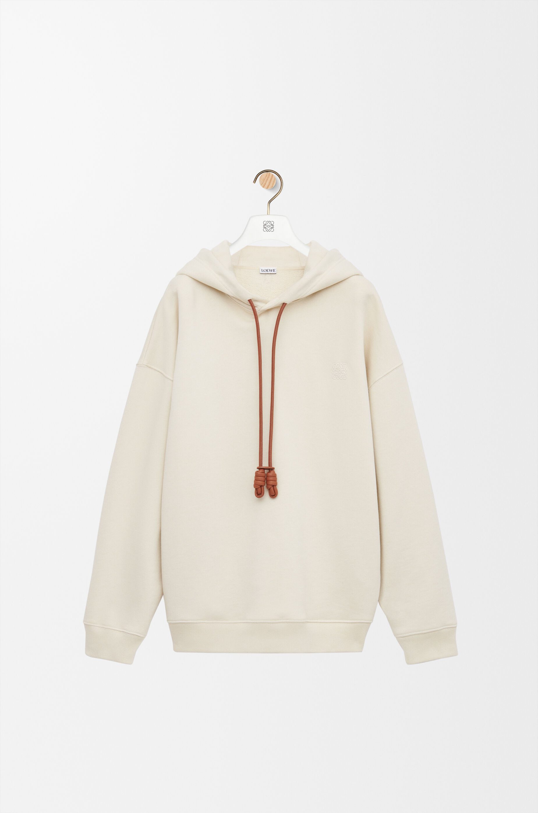 LOEWE Relaxed fit hoodie in cotton Ecru