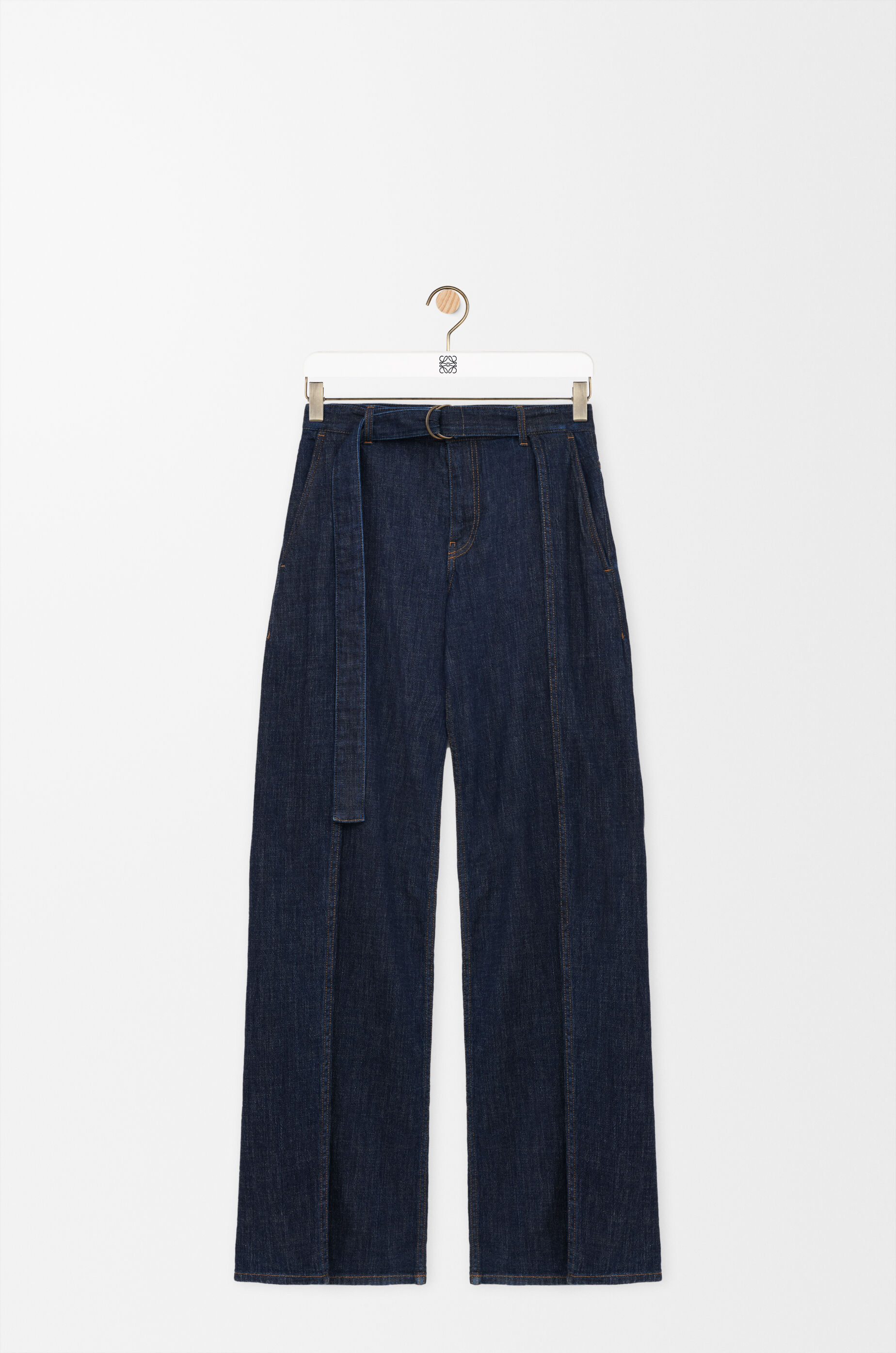 LOEWE Belted jeans in denim Indigo Blue