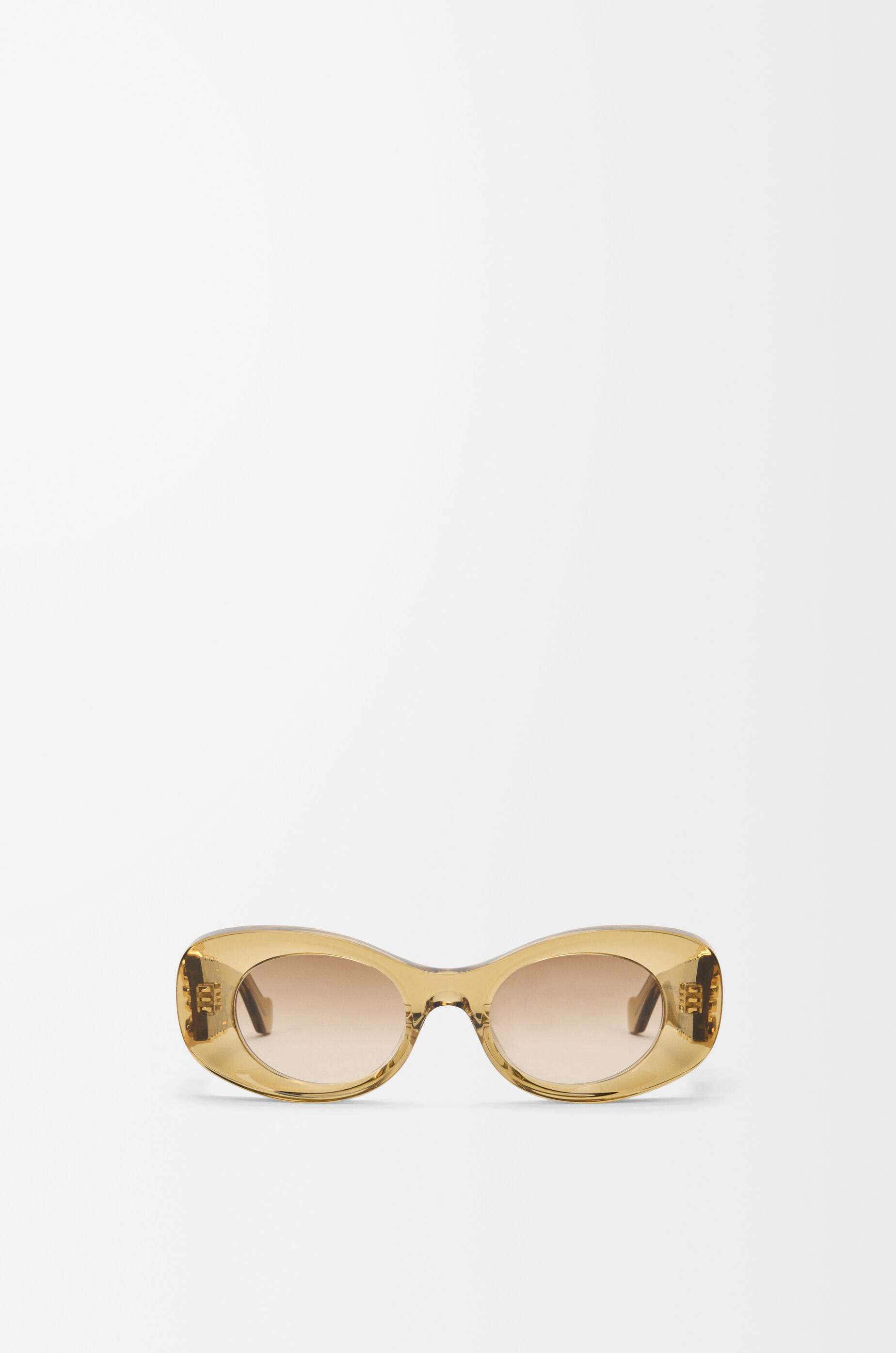 LOEWE Beveled Oval Maxi Anagram sunglasses Transparent Olive