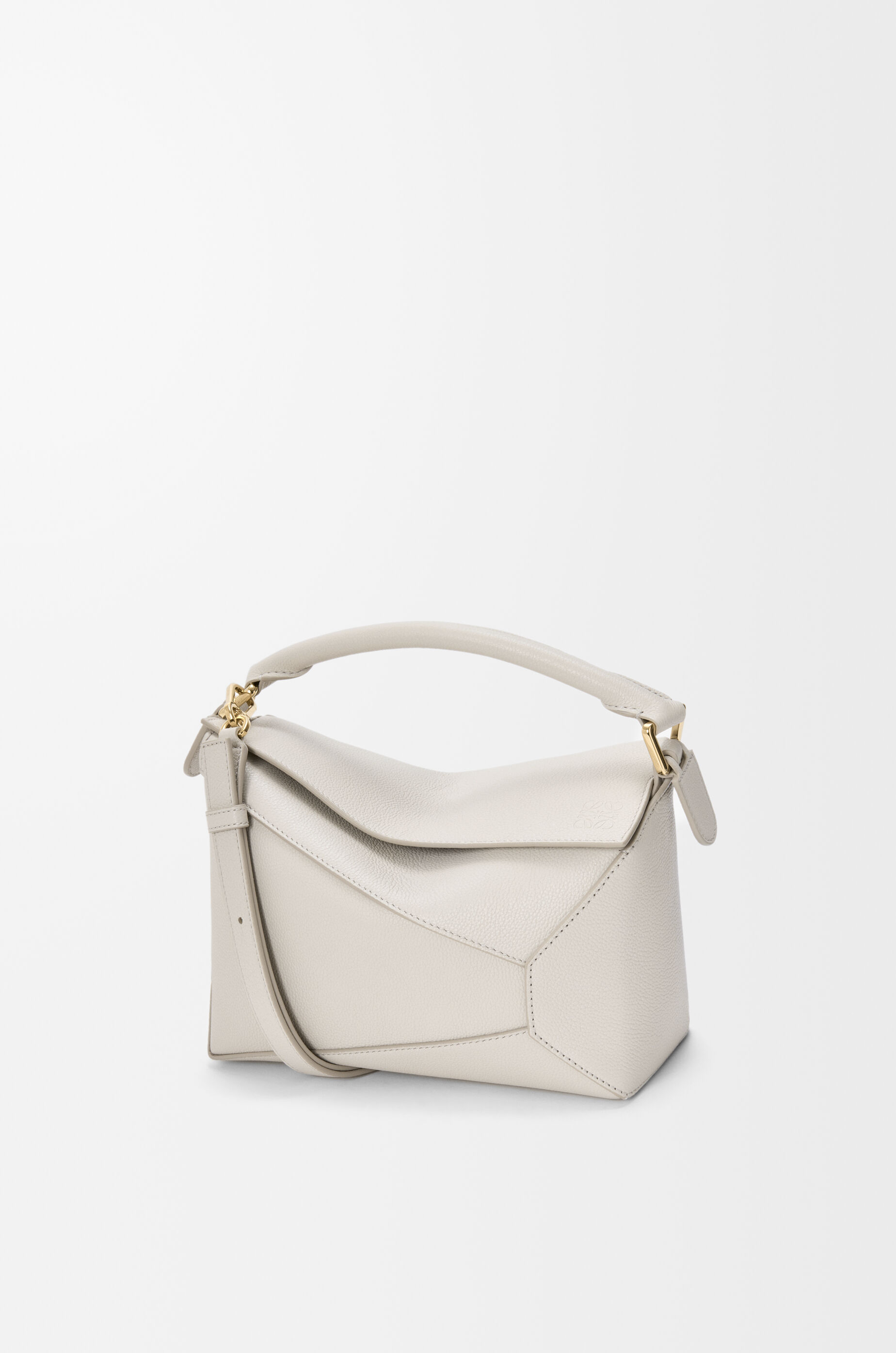 LOEWE Small Puzzle Edge bag in soft grained calfskin Light Ghost