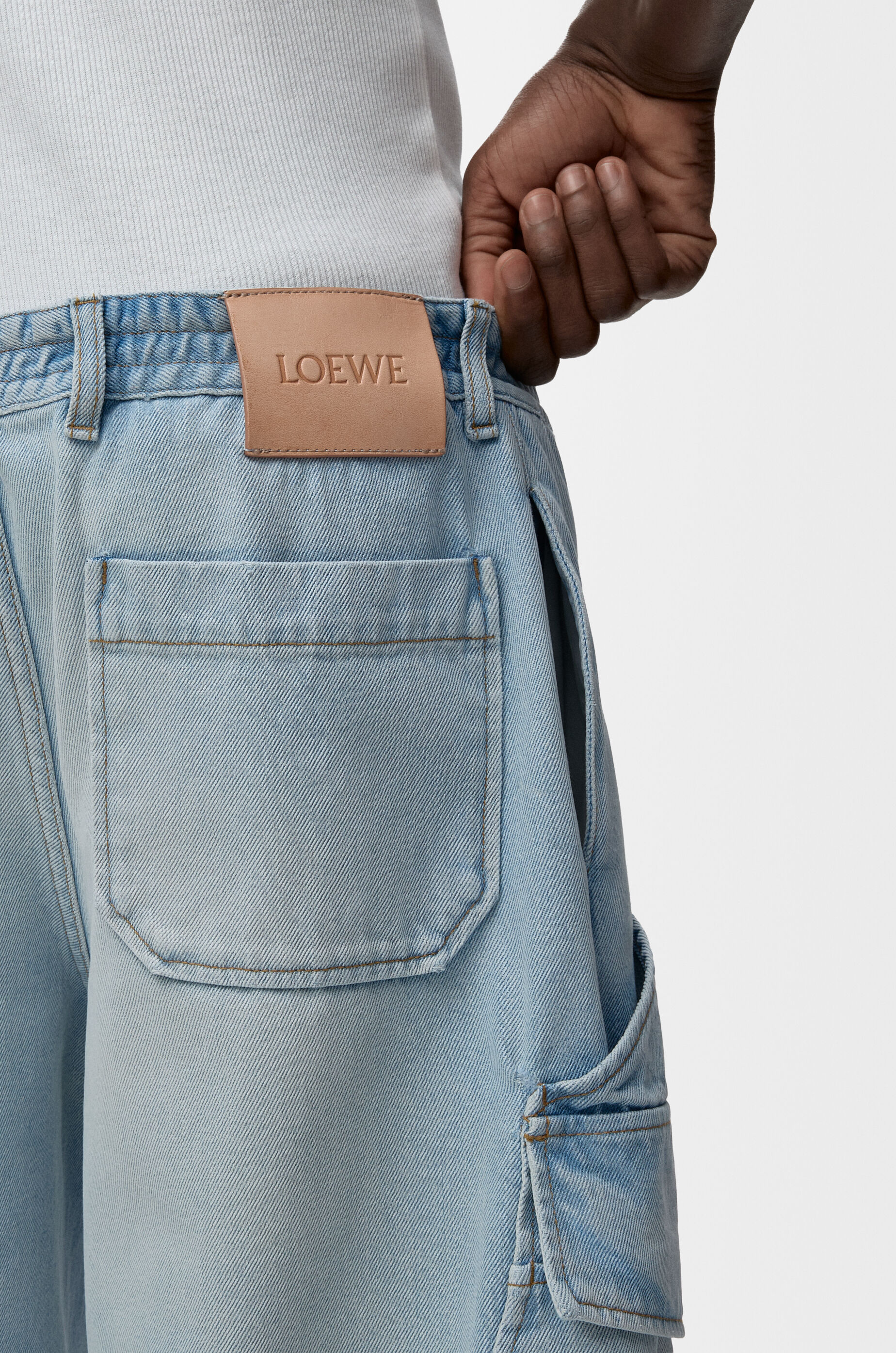 LOEWE Cargo shorts in denim Washed Blue
