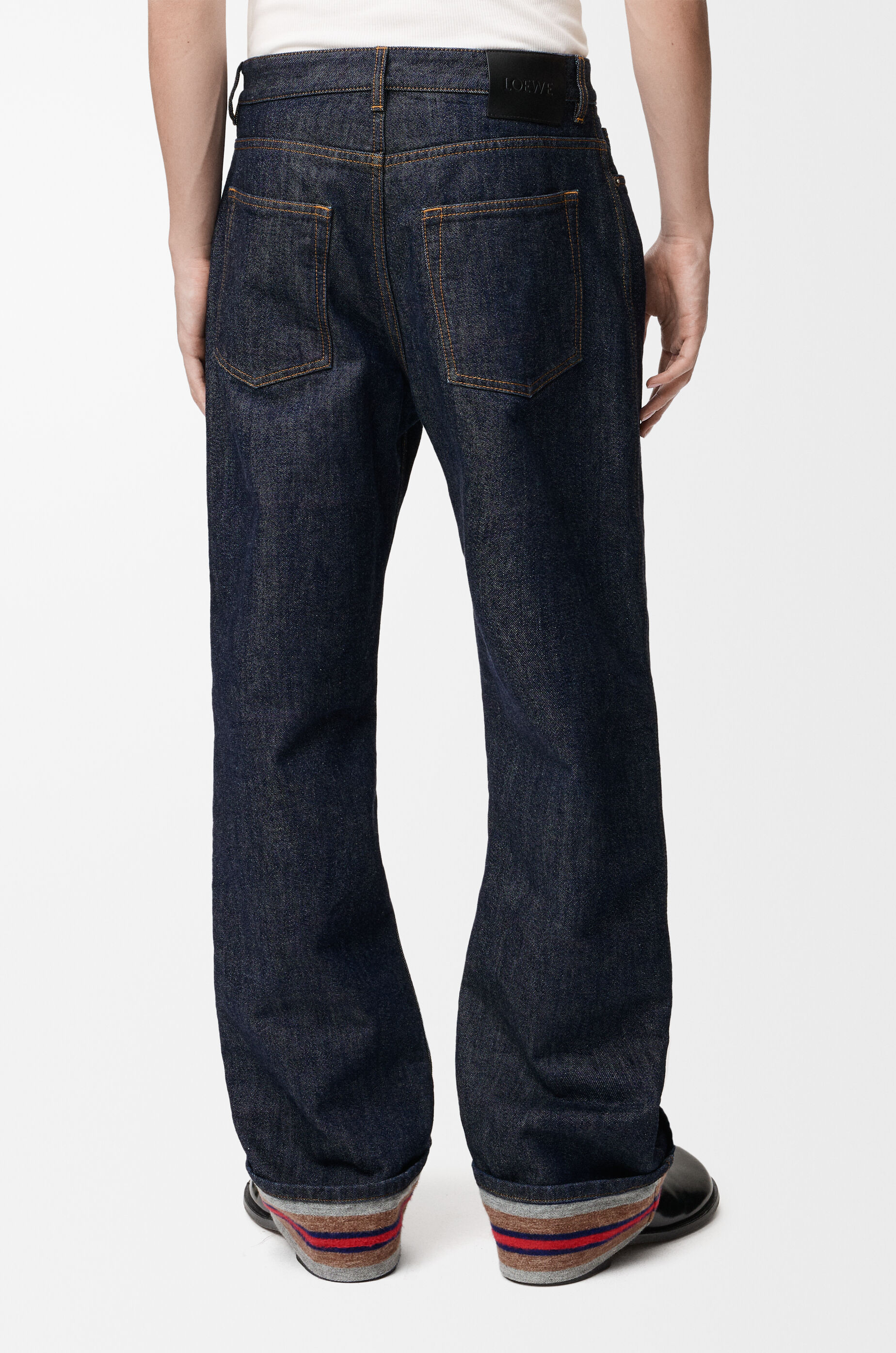 LOEWE Turn-up jeans in denim Raw Denim/Blue
