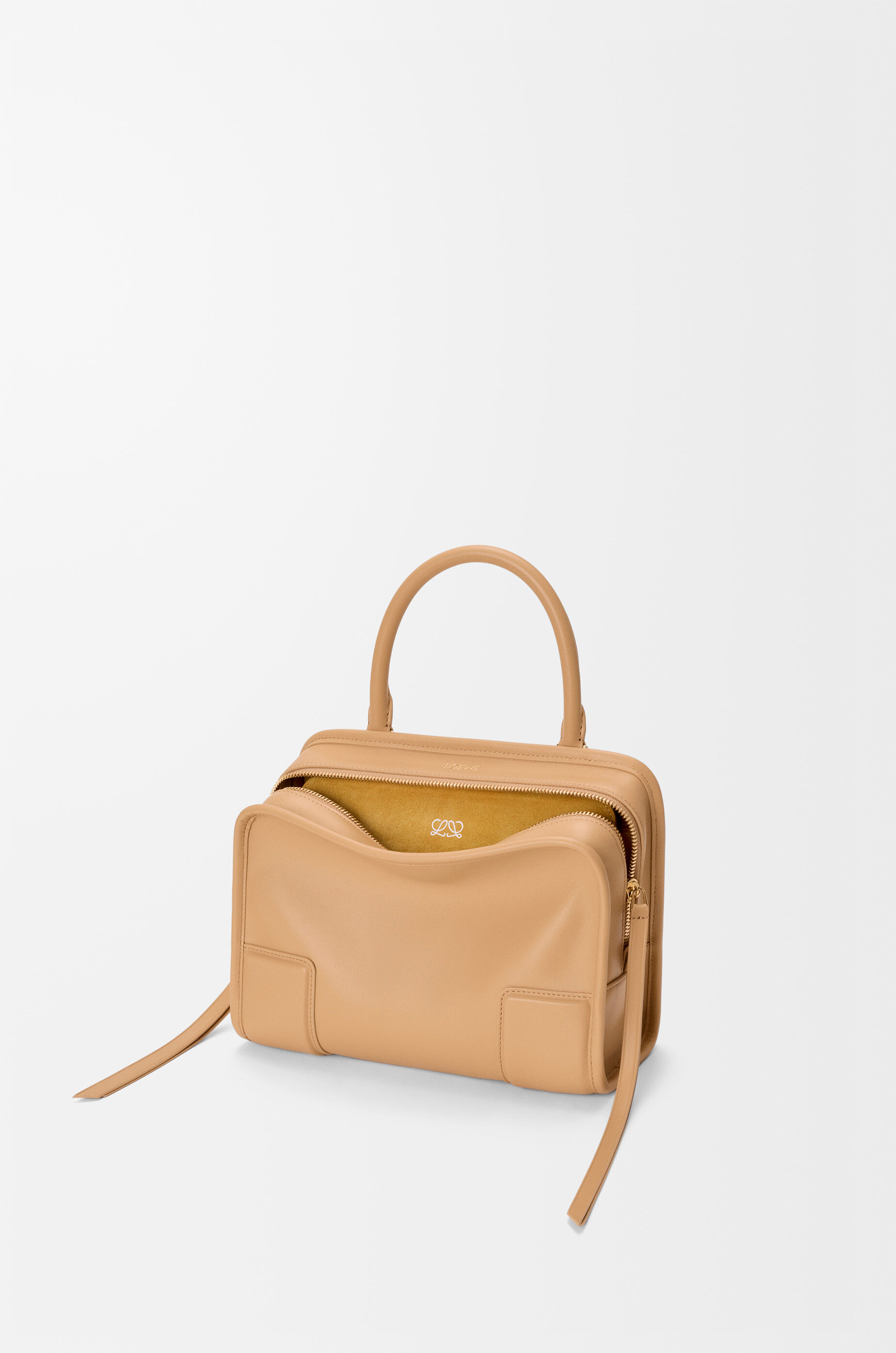 LOEWE Small Amazona 180 bag in soft calfskin Silk Beige/Mustard