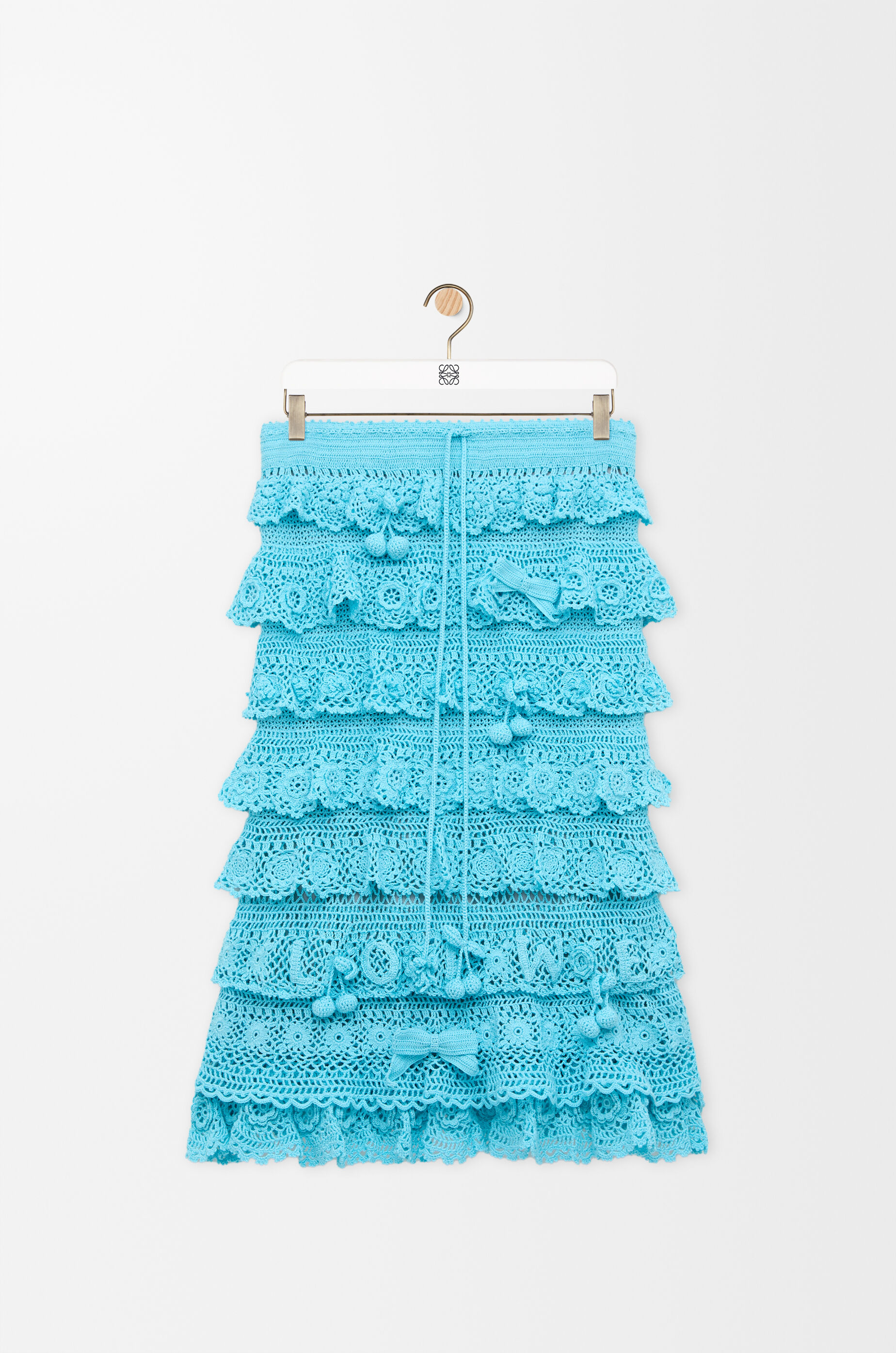 LOEWE Skirt in cotton crochet Turquoise