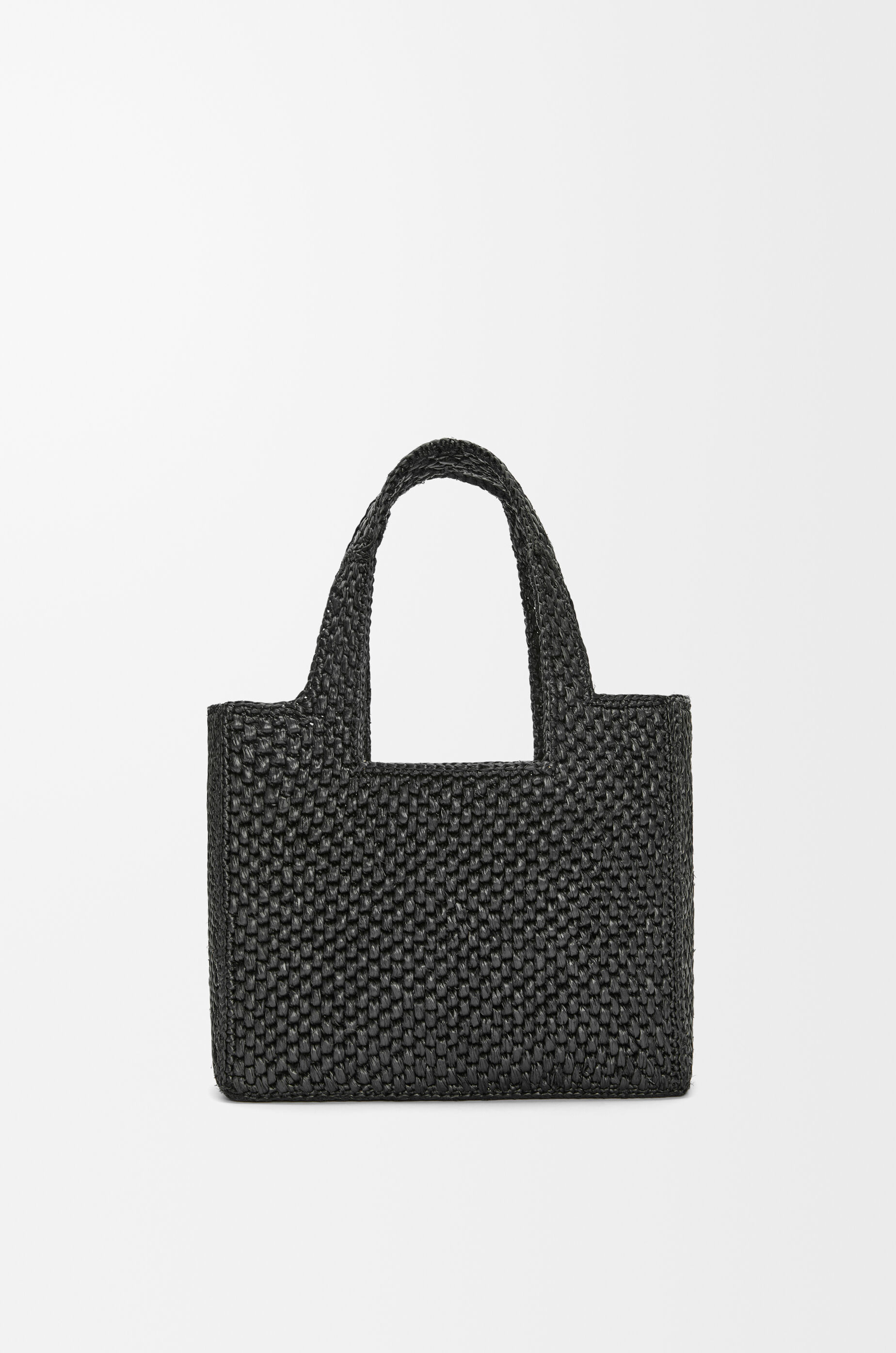 LOEWE Small LOEWE Font tote in raffia Black
