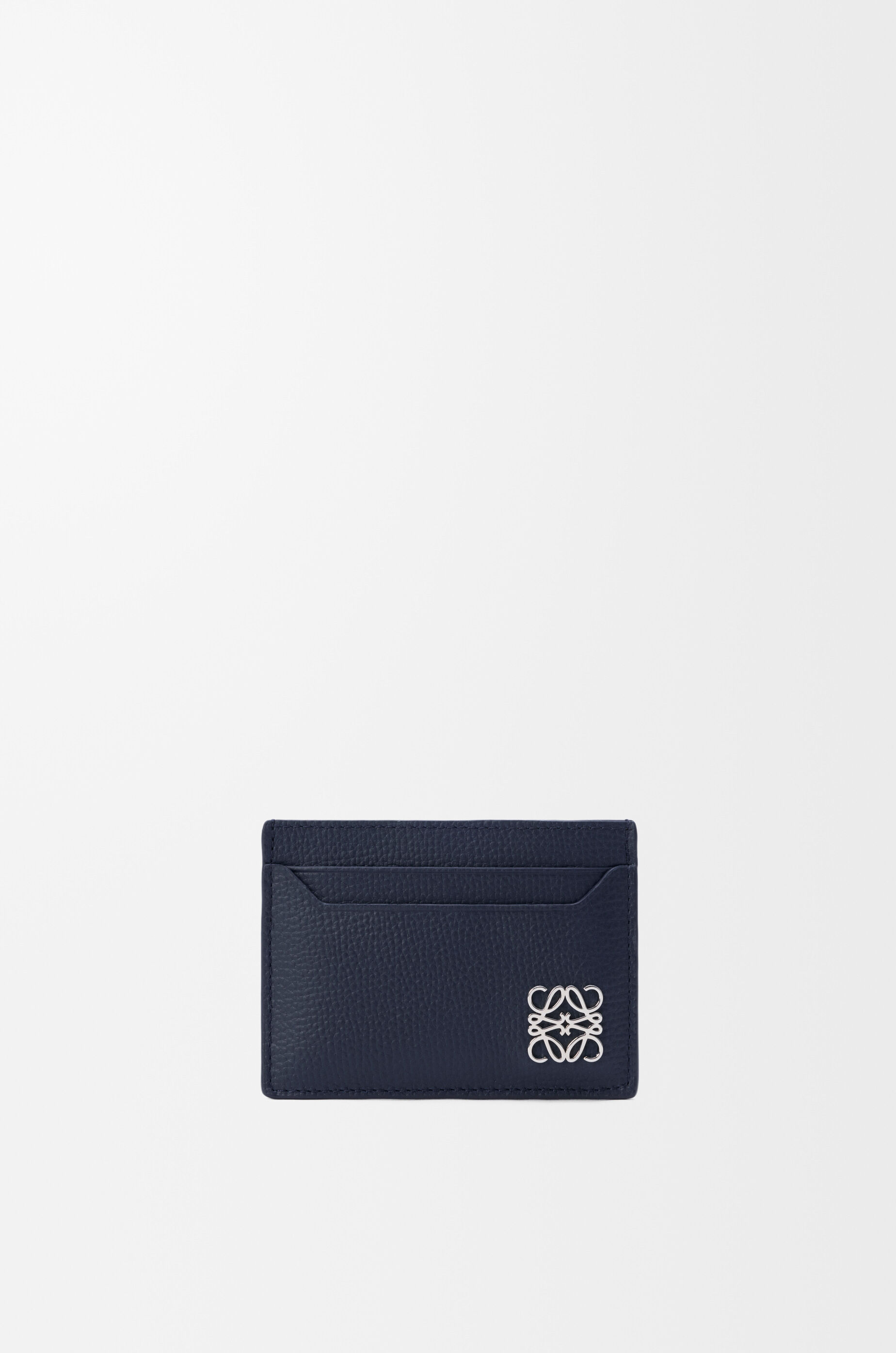 LOEWE Anagram plain cardholder in pebble grained calfskin Deep Navy