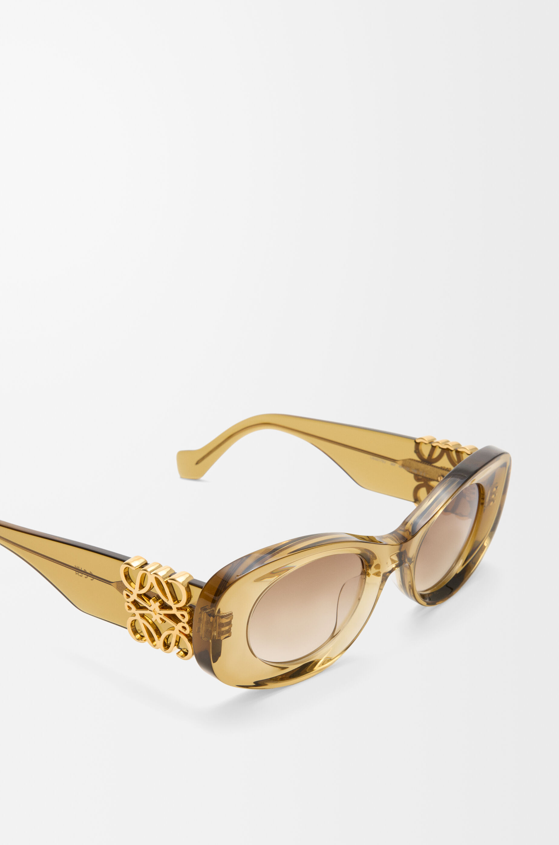 LOEWE Beveled Oval Maxi Anagram sunglasses Transparent Olive
