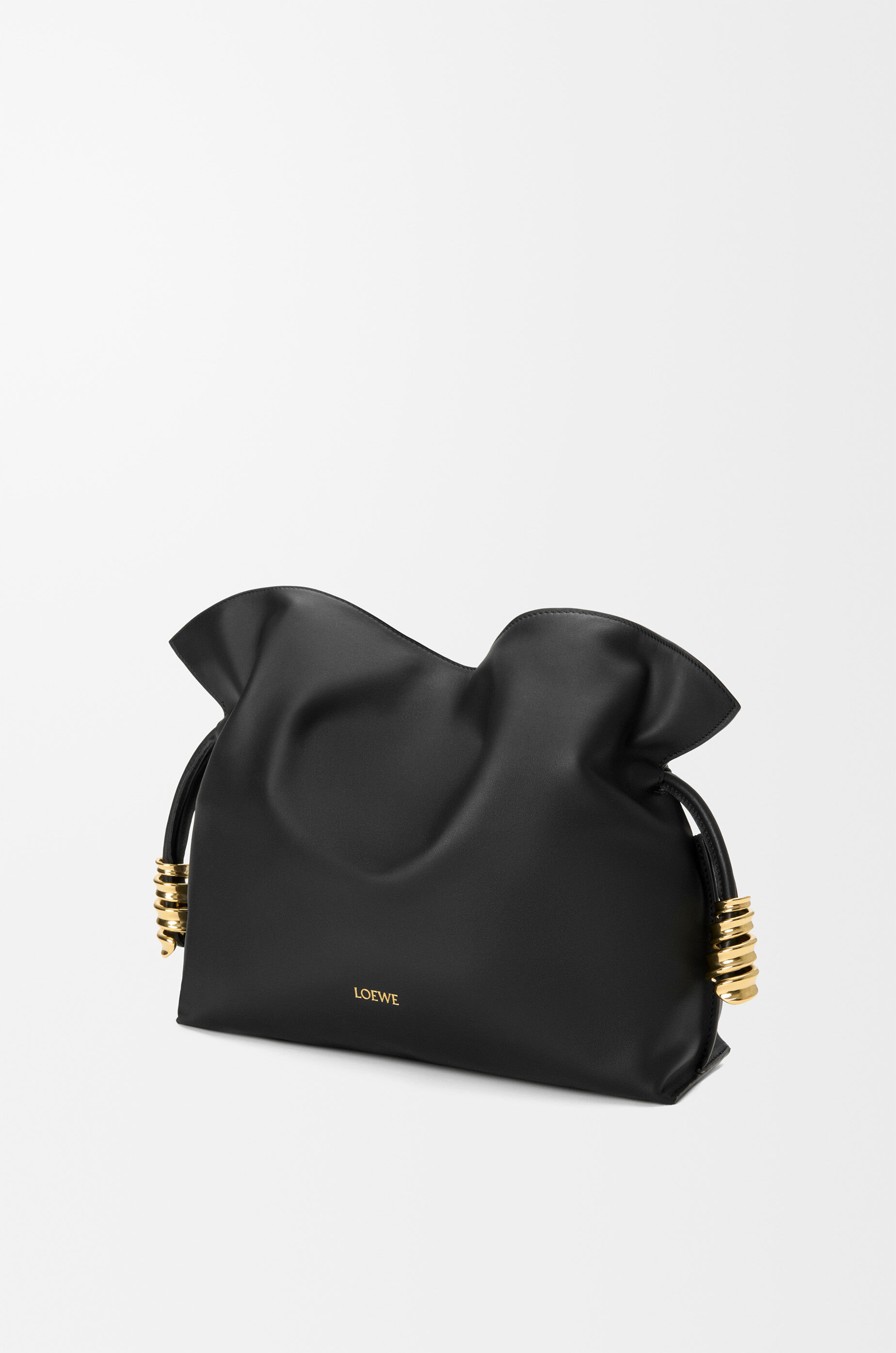 LOEWE Medium Coil Flamenco clutch in nappa calfskin Black