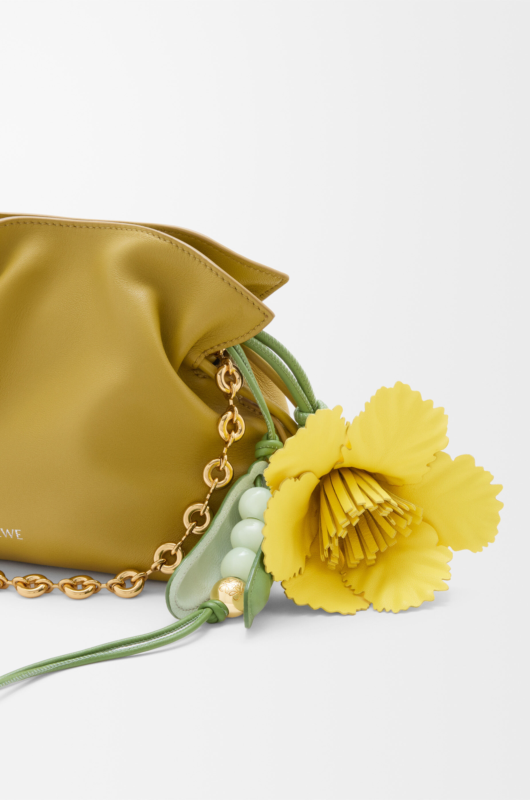 LOEWE Tulip charm in classic calfskin Yellow
