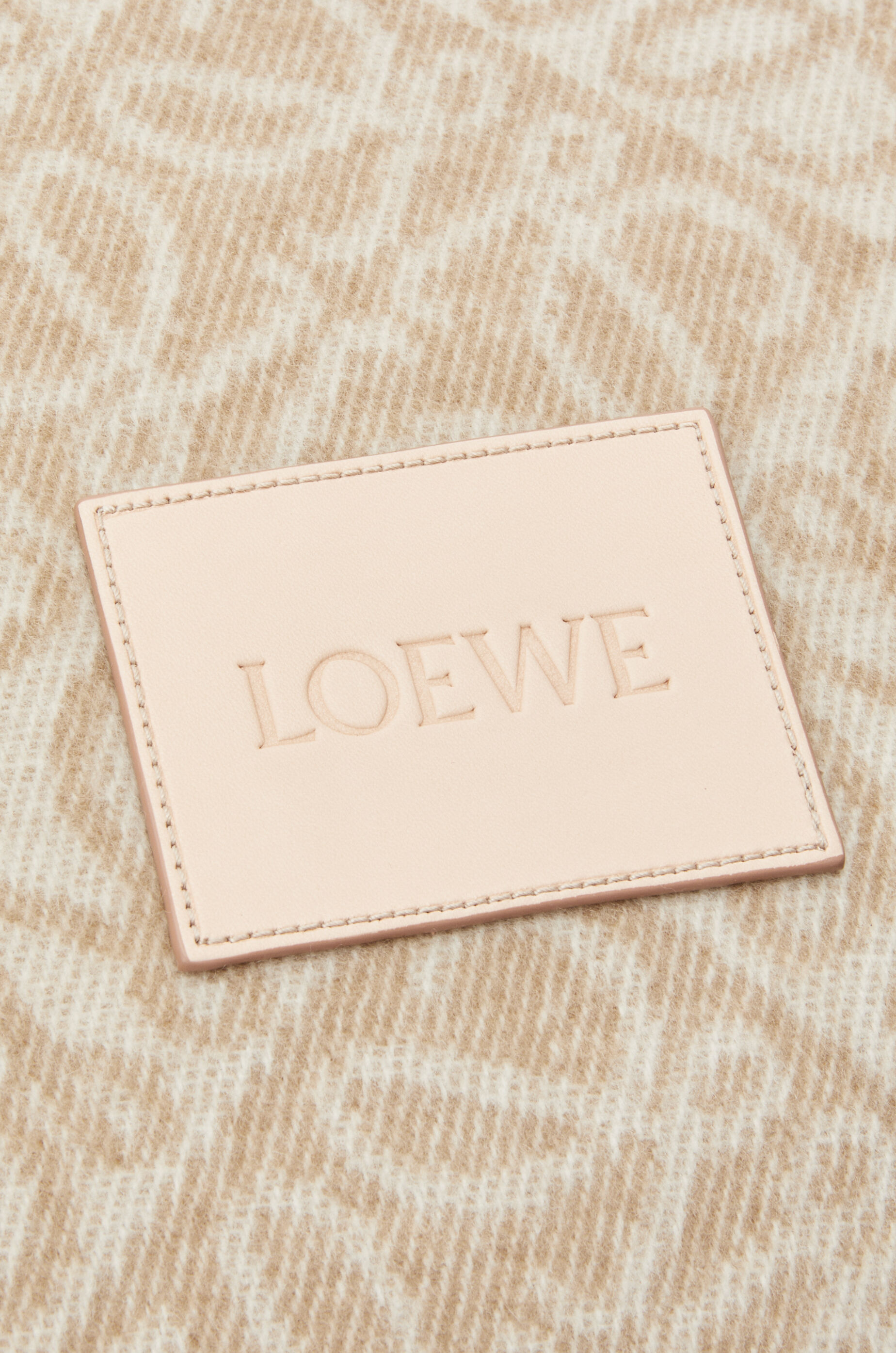 LOEWE Anagram cushion in wool and cashmere Beige