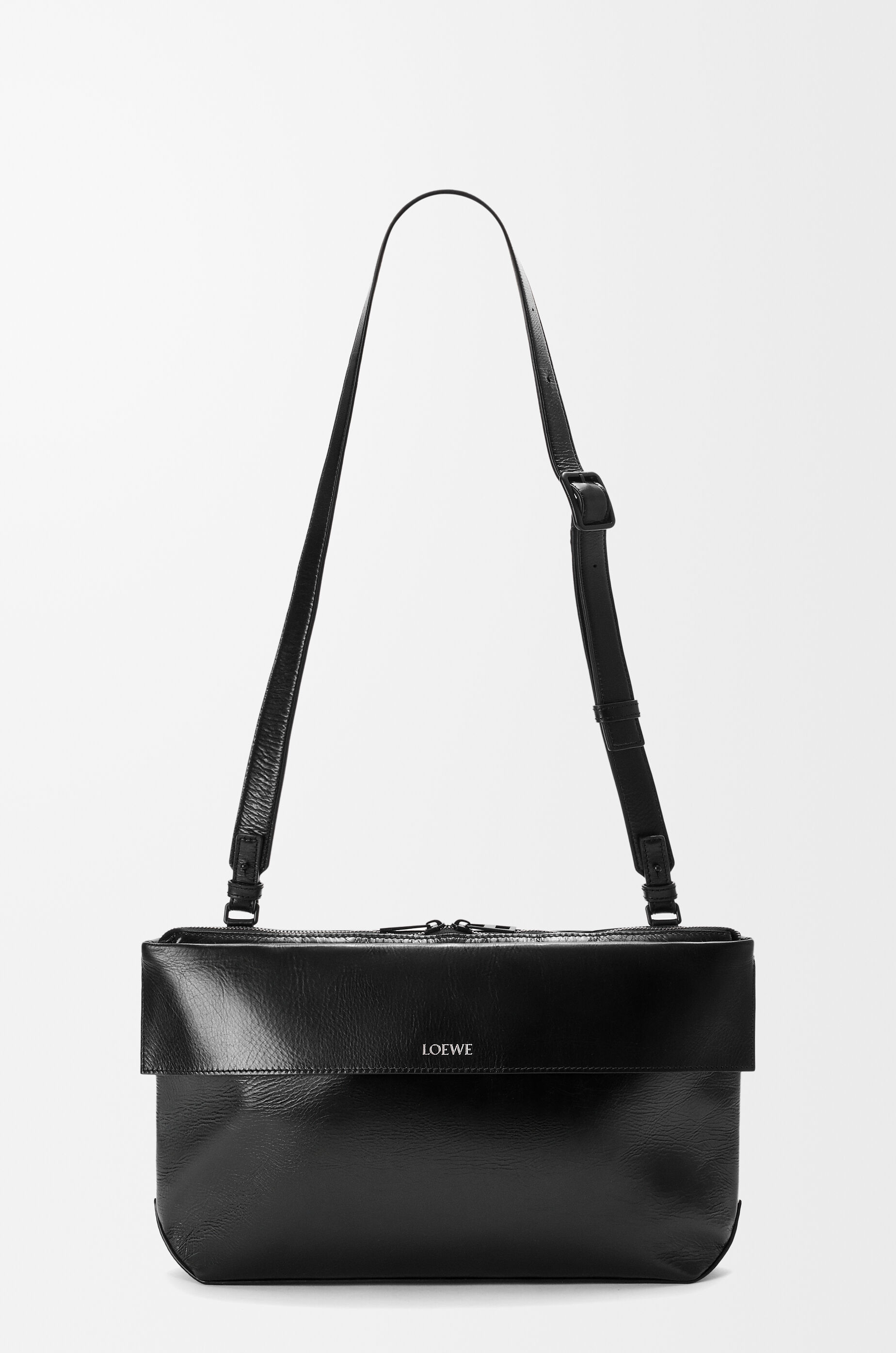 LOEWE Small Switch tote in paper calf and suede Black/Espresso
