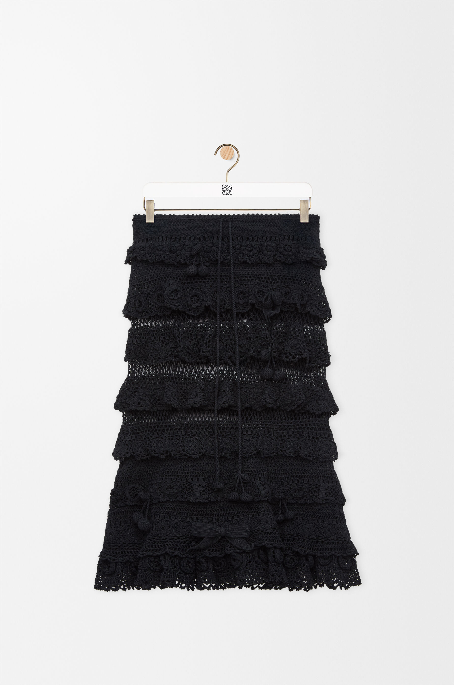 LOEWE Skirt in cotton crochet Black