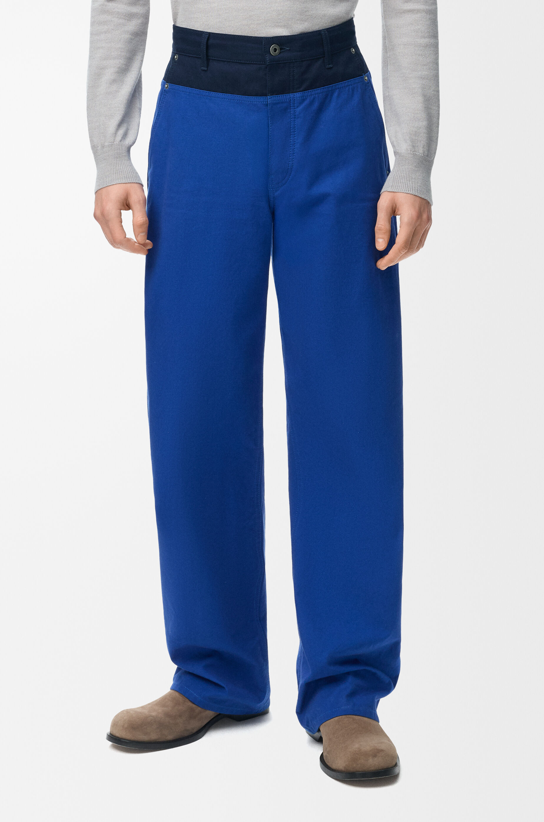 LOEWE Trousers in cotton Blue/Navy