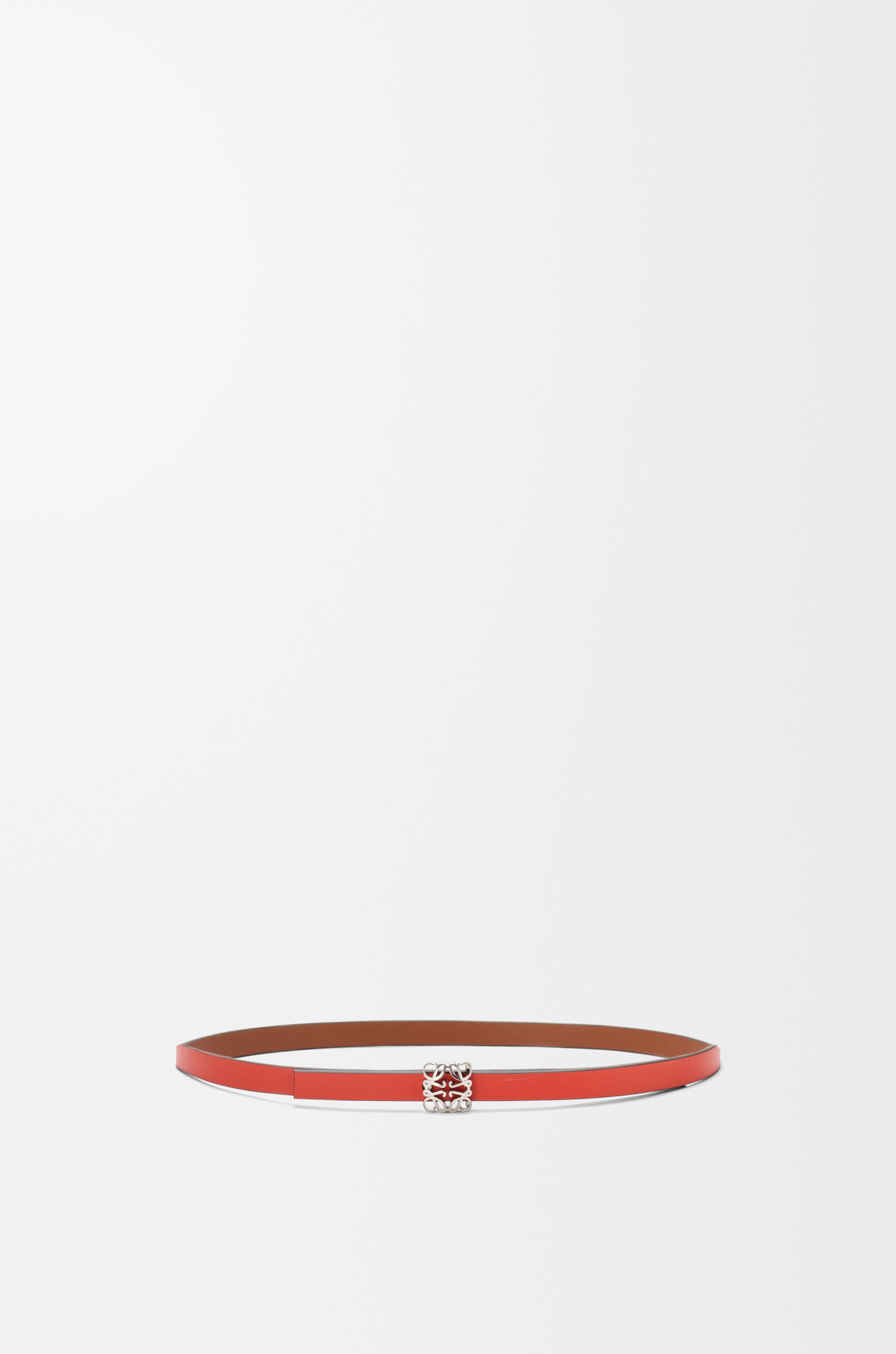 LOEWE Reversible Anagram Bombé belt in smooth calfskin Squirrel/Sunrise Orange