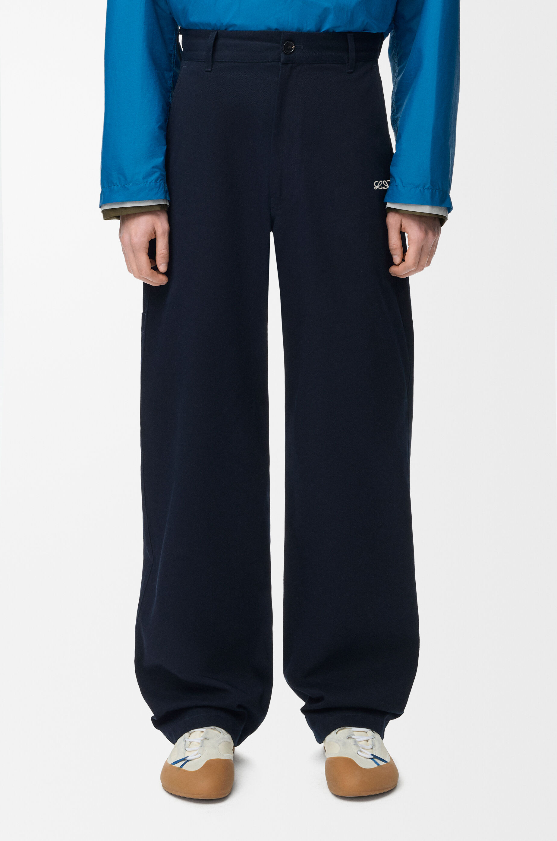 LOEWE Trousers in cotton Dark Navy