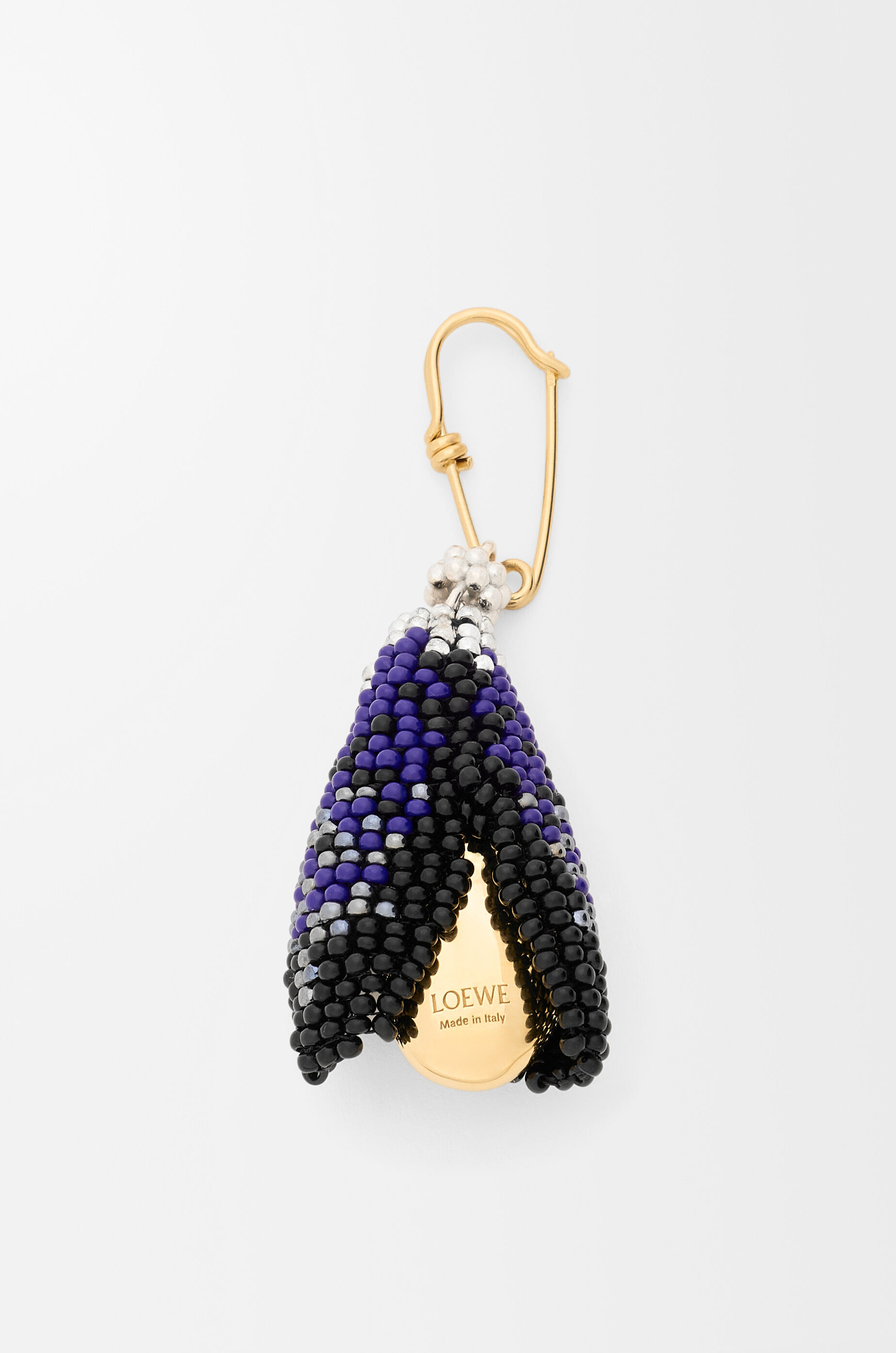 LOEWE Shell brooch in sterling silver and beads Gold/Black
