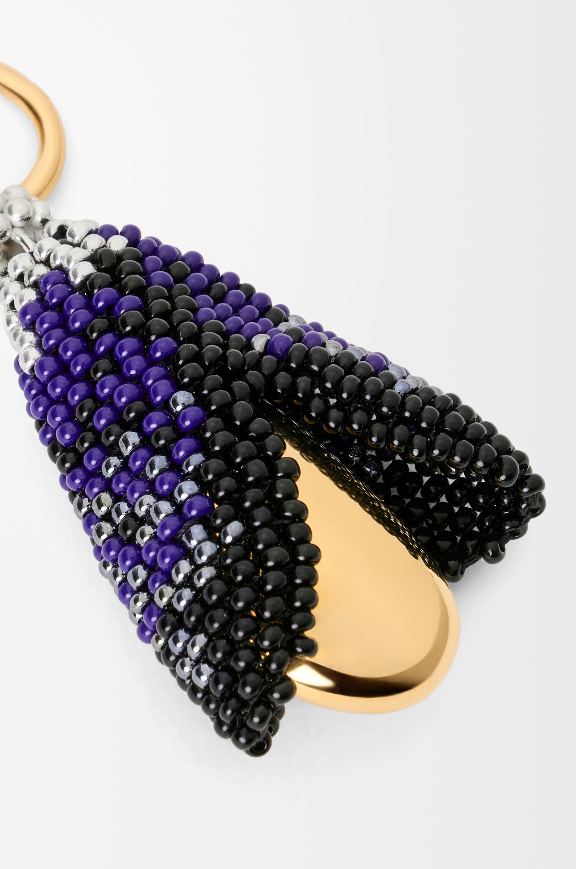 LOEWE Shell earrings in sterling silver and beads Gold/Black
