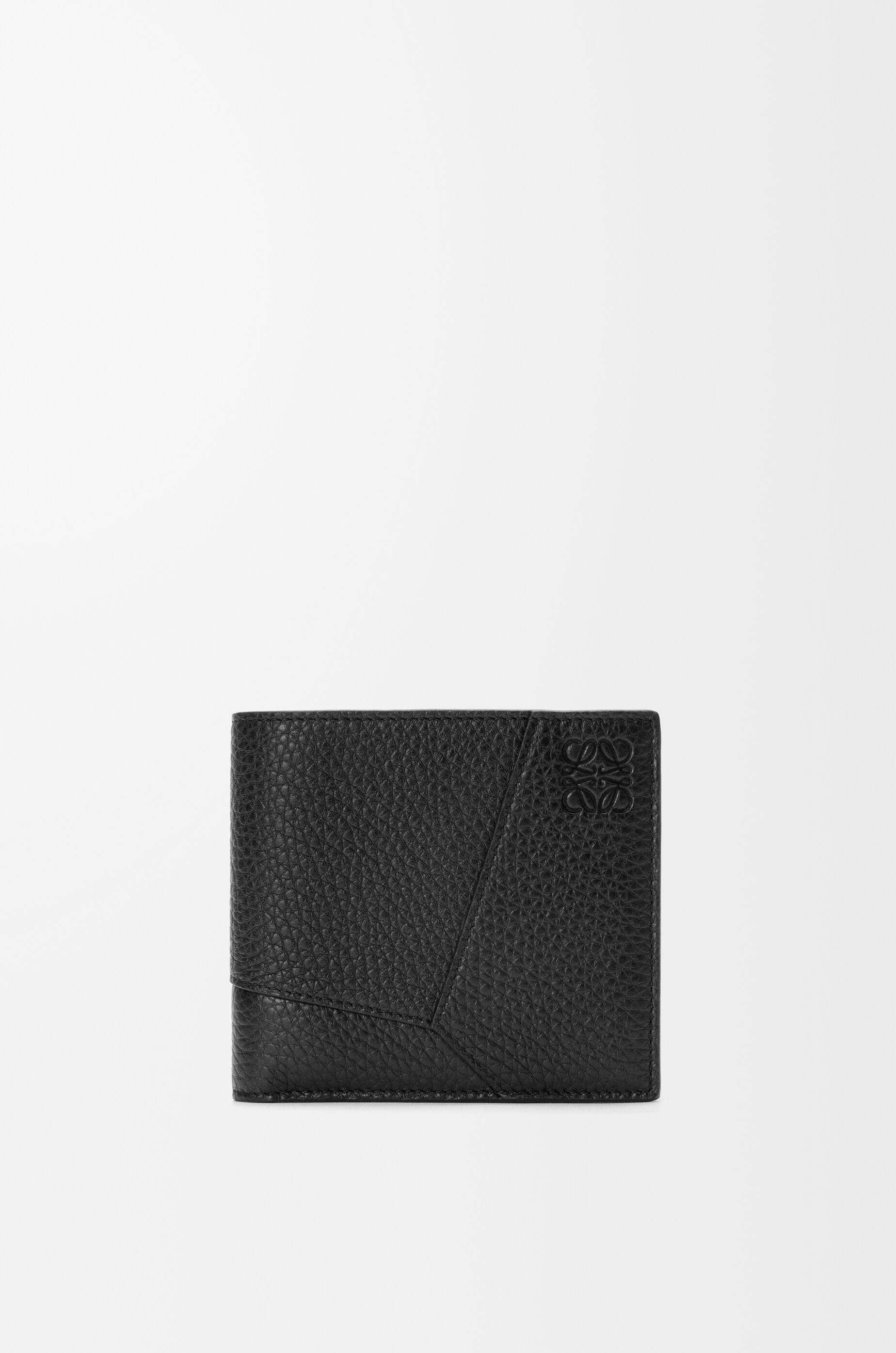 LOEWE Puzzle bifold coin wallet in supple grained calfskin Black