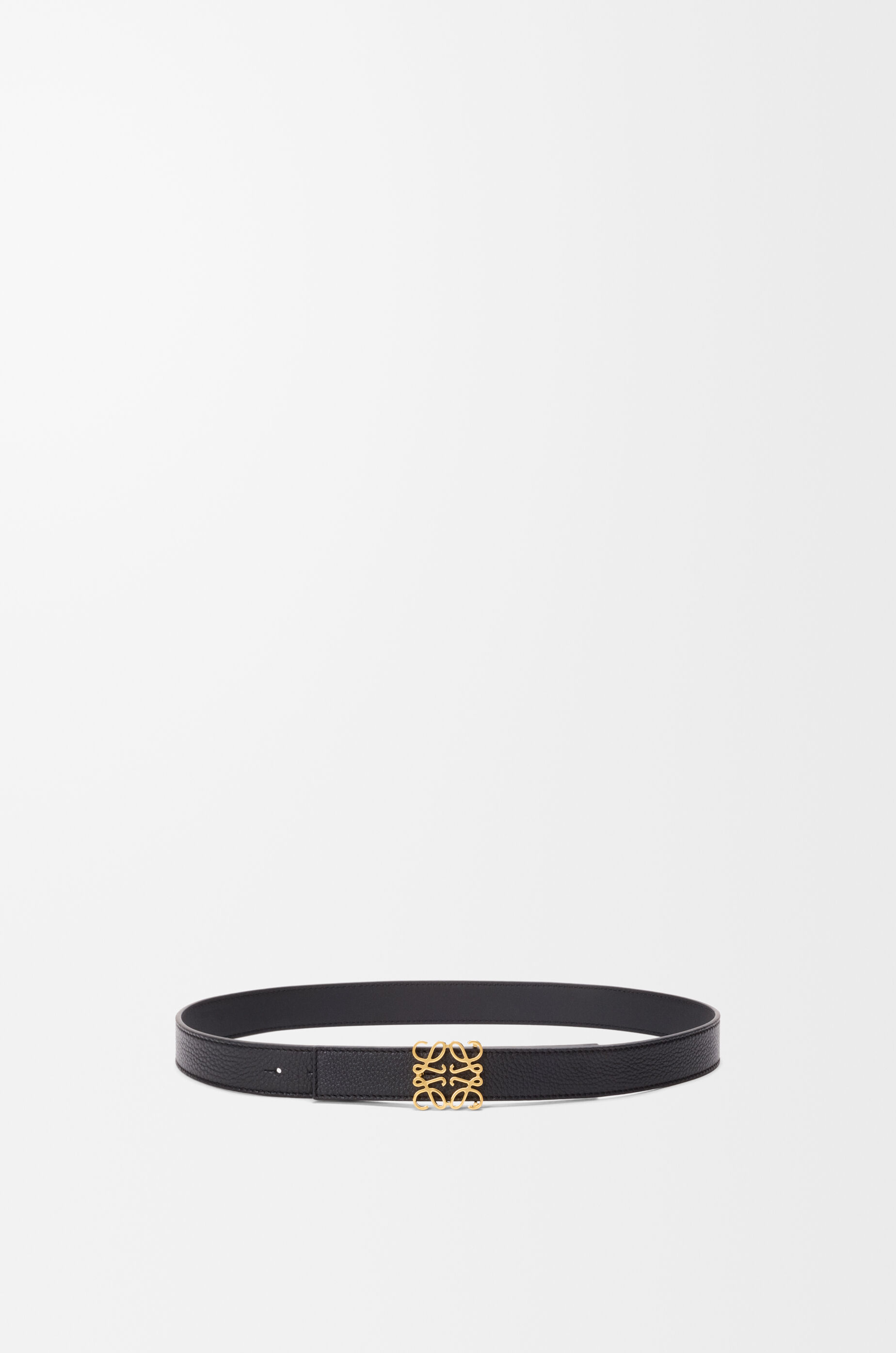 LOEWE Reversible Anagram belt in supple grained calfskin Black/Gold