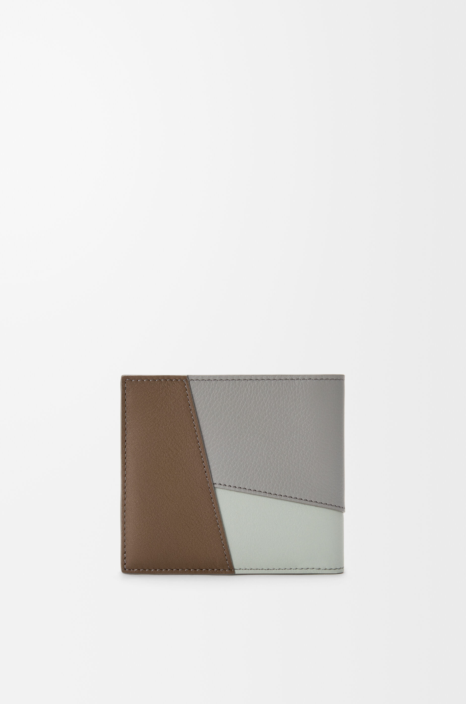 LOEWE Puzzle bifold wallet in classic calfskin Winter Brown/Ash Grey