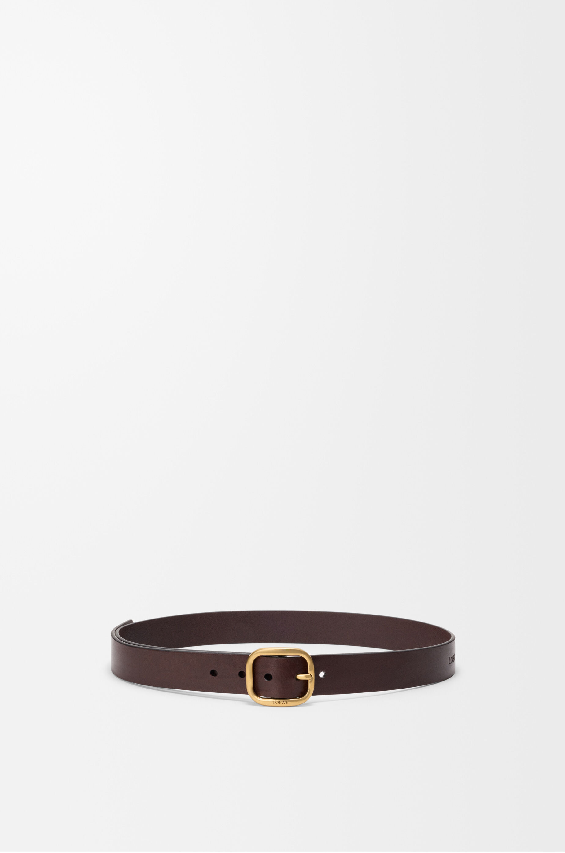 LOEWE Rounded soft belt in classic calfskin  Dark Brown