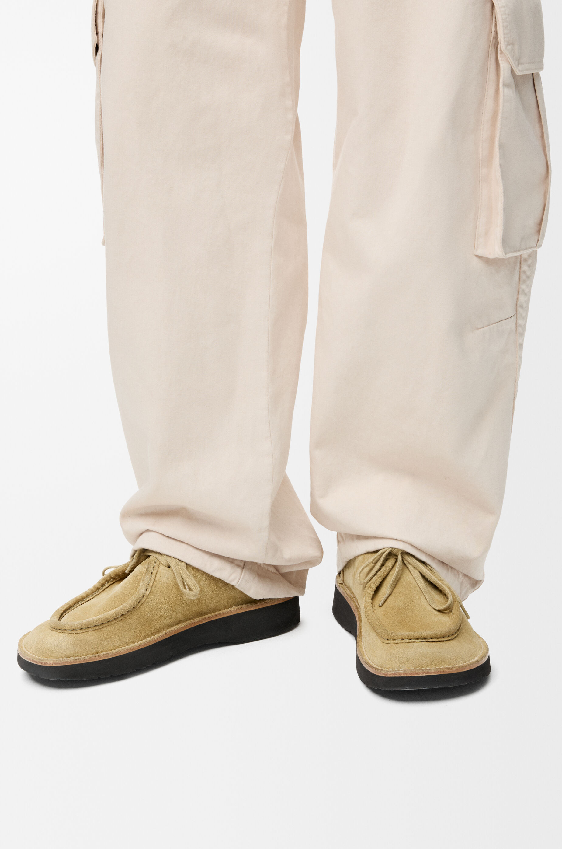 LOEWE Faro lace-up in suede calfskin Sahara