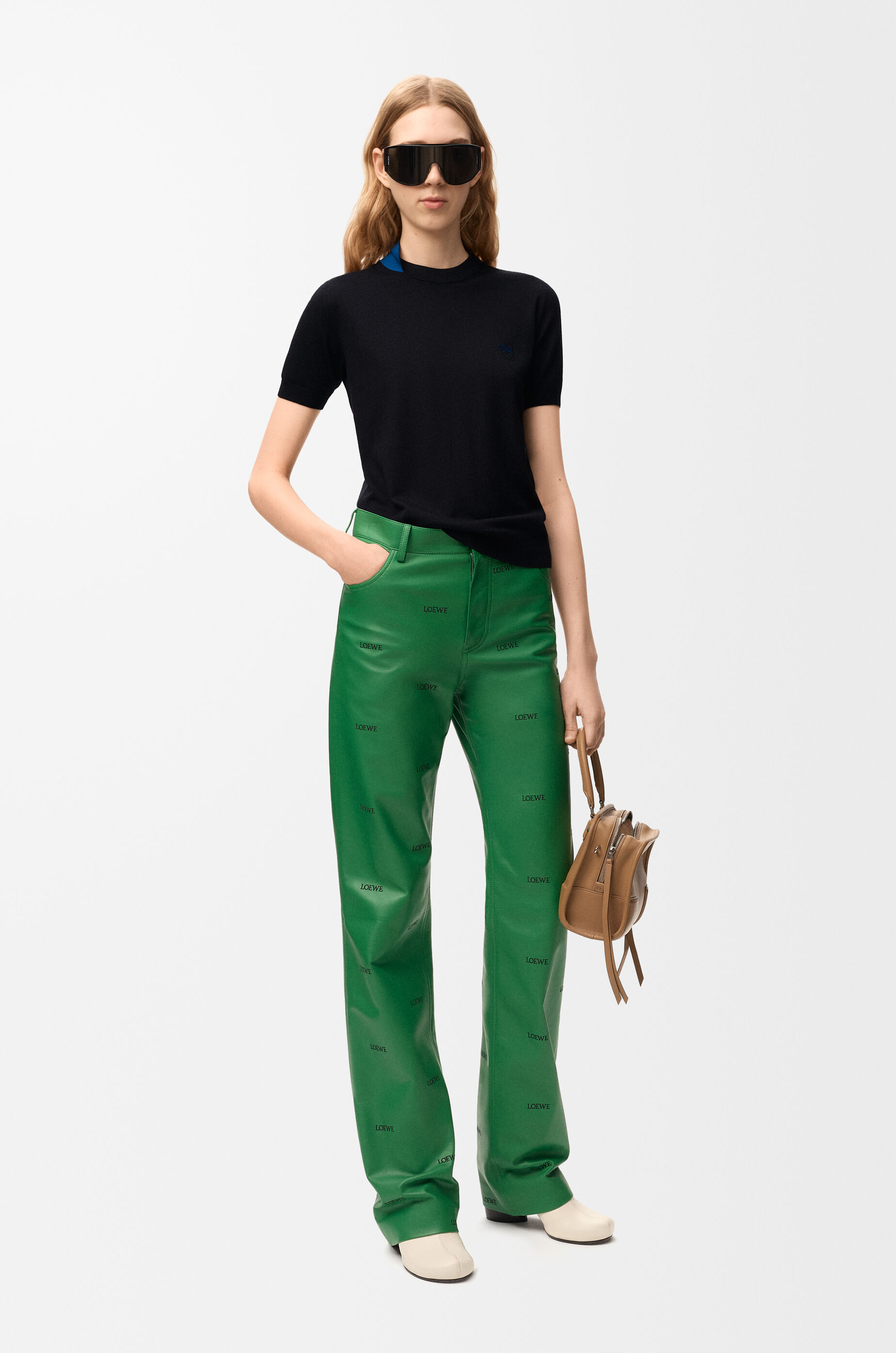 LOEWE Top in merino wool Black/Navy Blue
