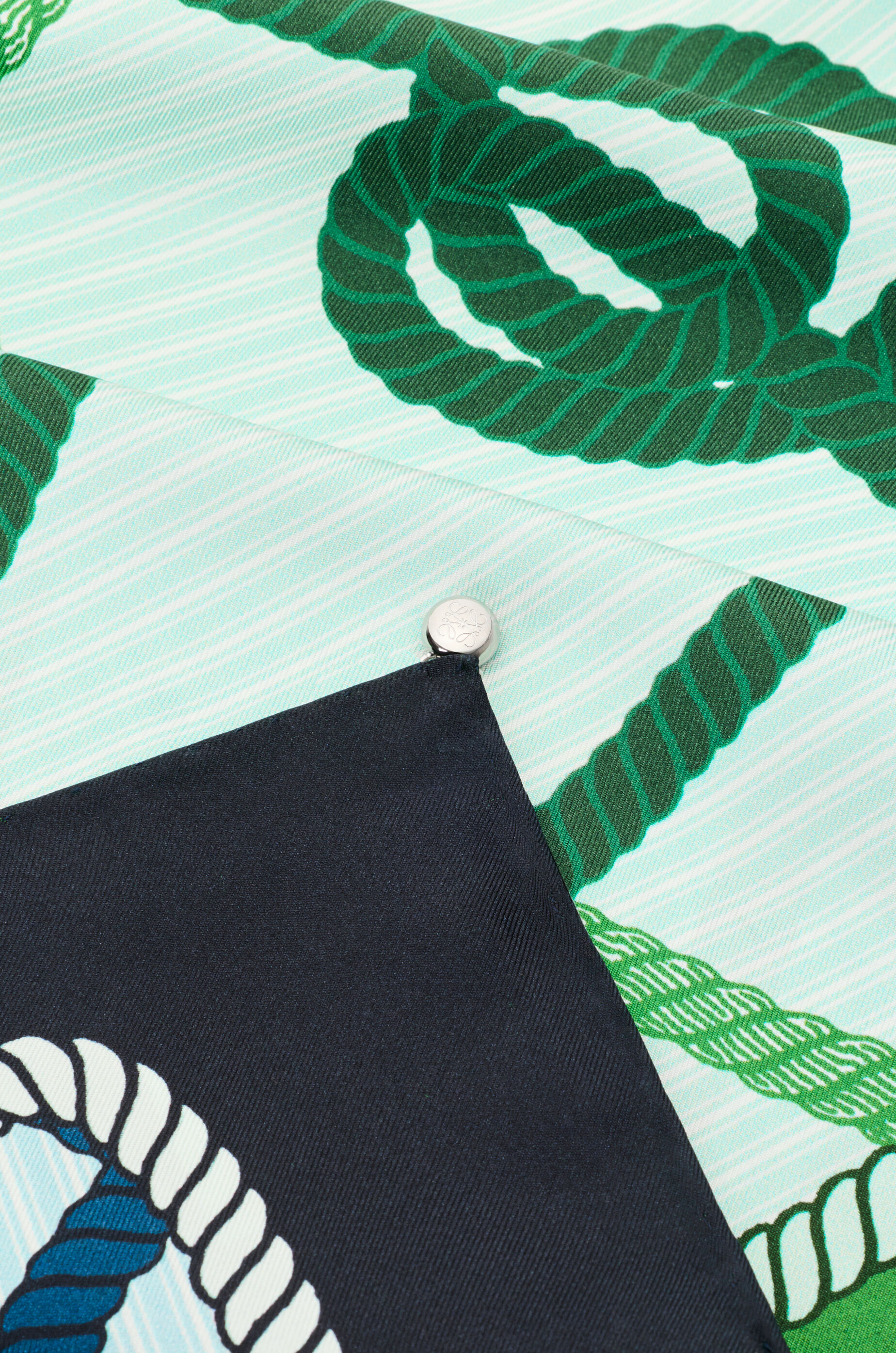 LOEWE Scarf in silk Navy/Green