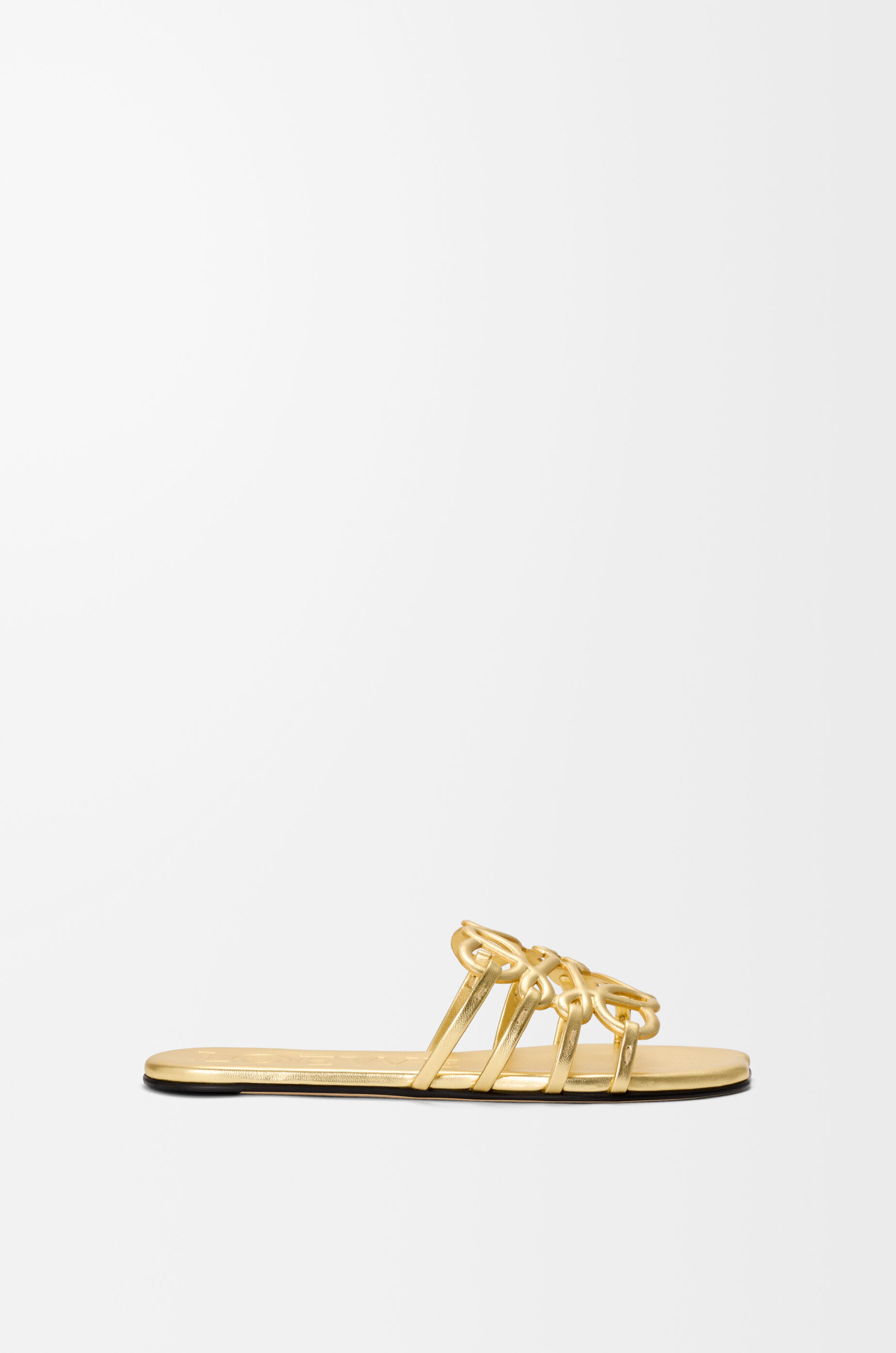LOEWE Petal Anagram slide in laminated lambskin Gold