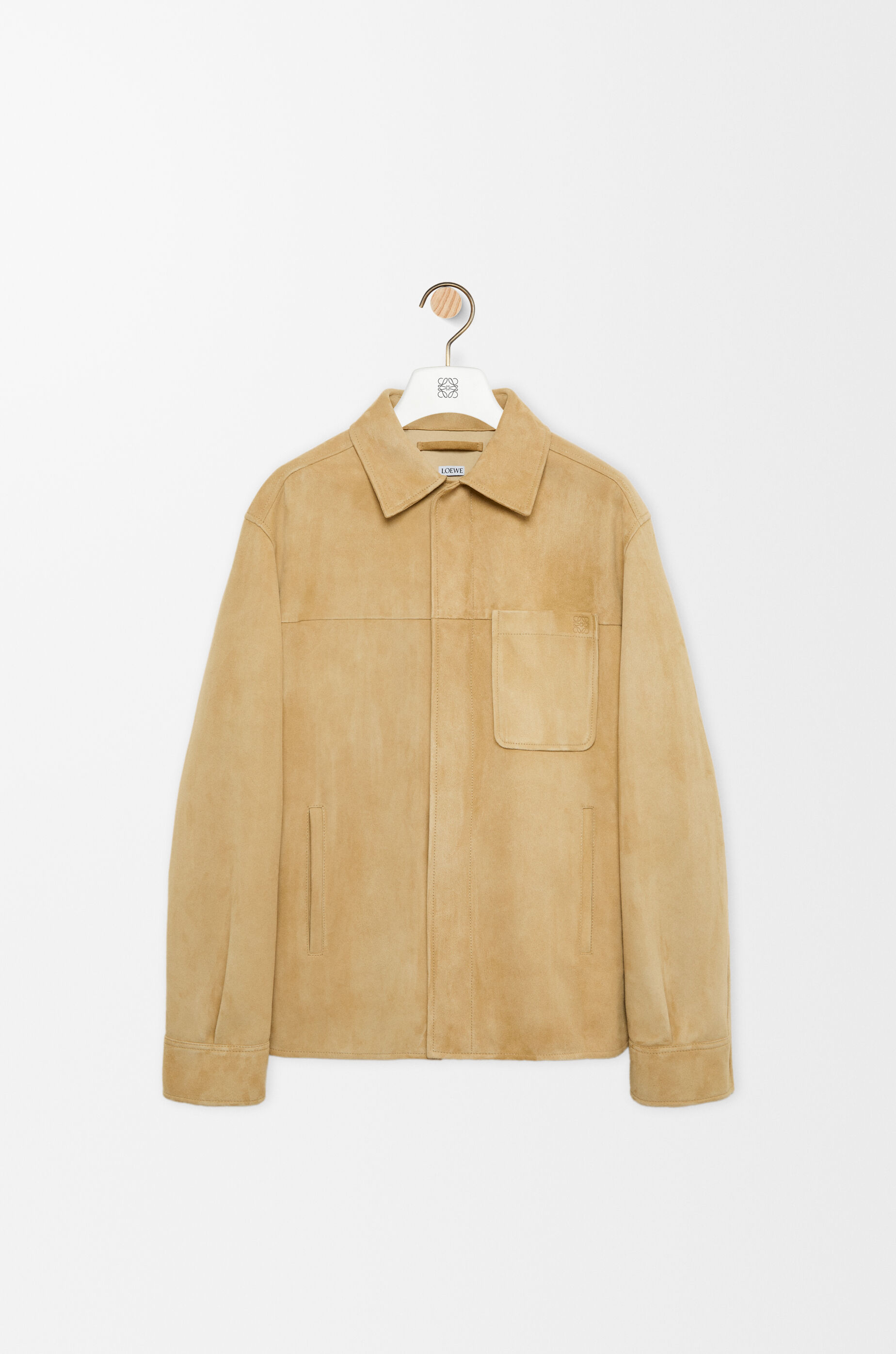 LOEWE Overshirt in suede lambskin Beige