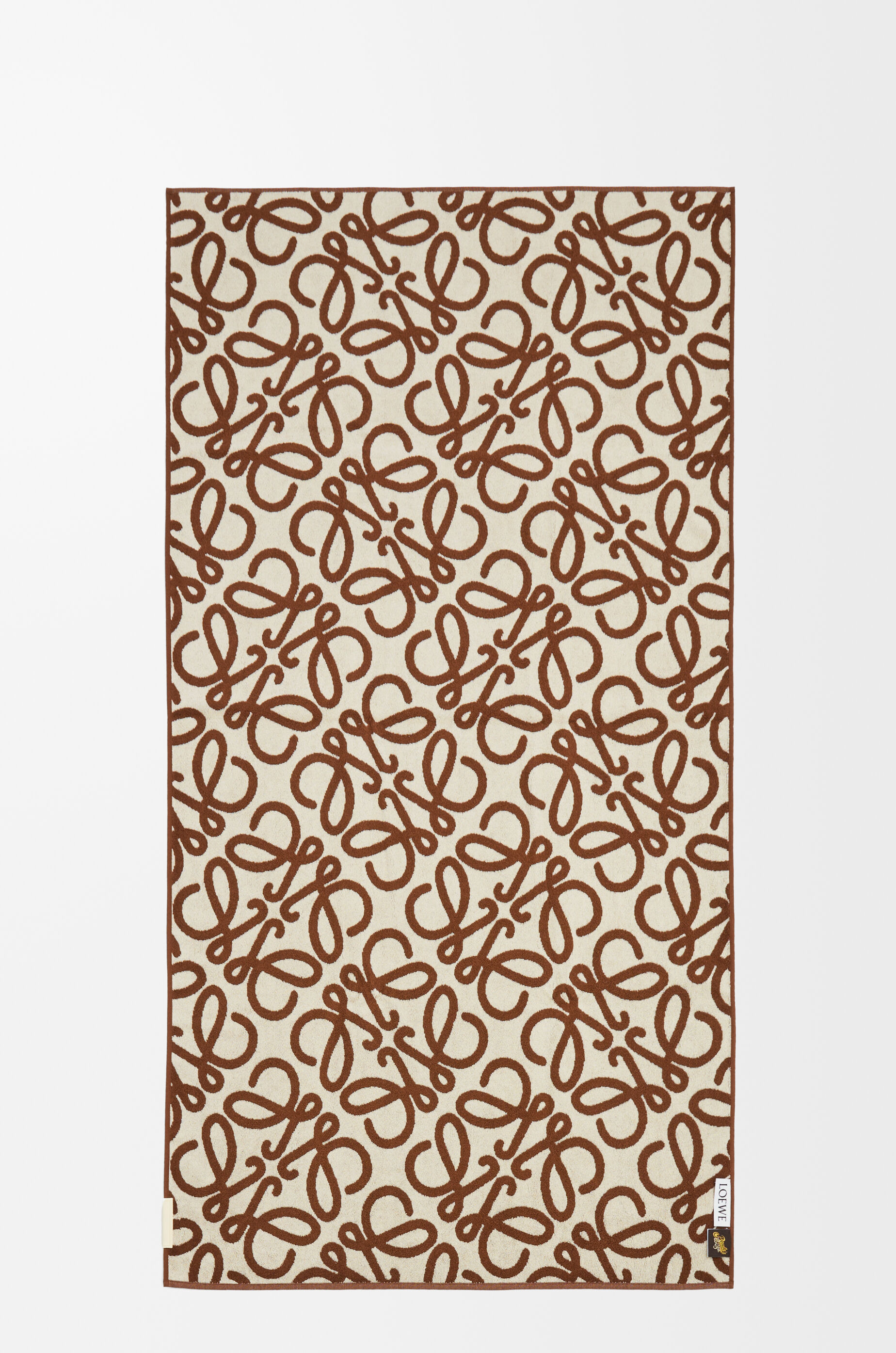 LOEWE Towel in cotton Brown/Beige
