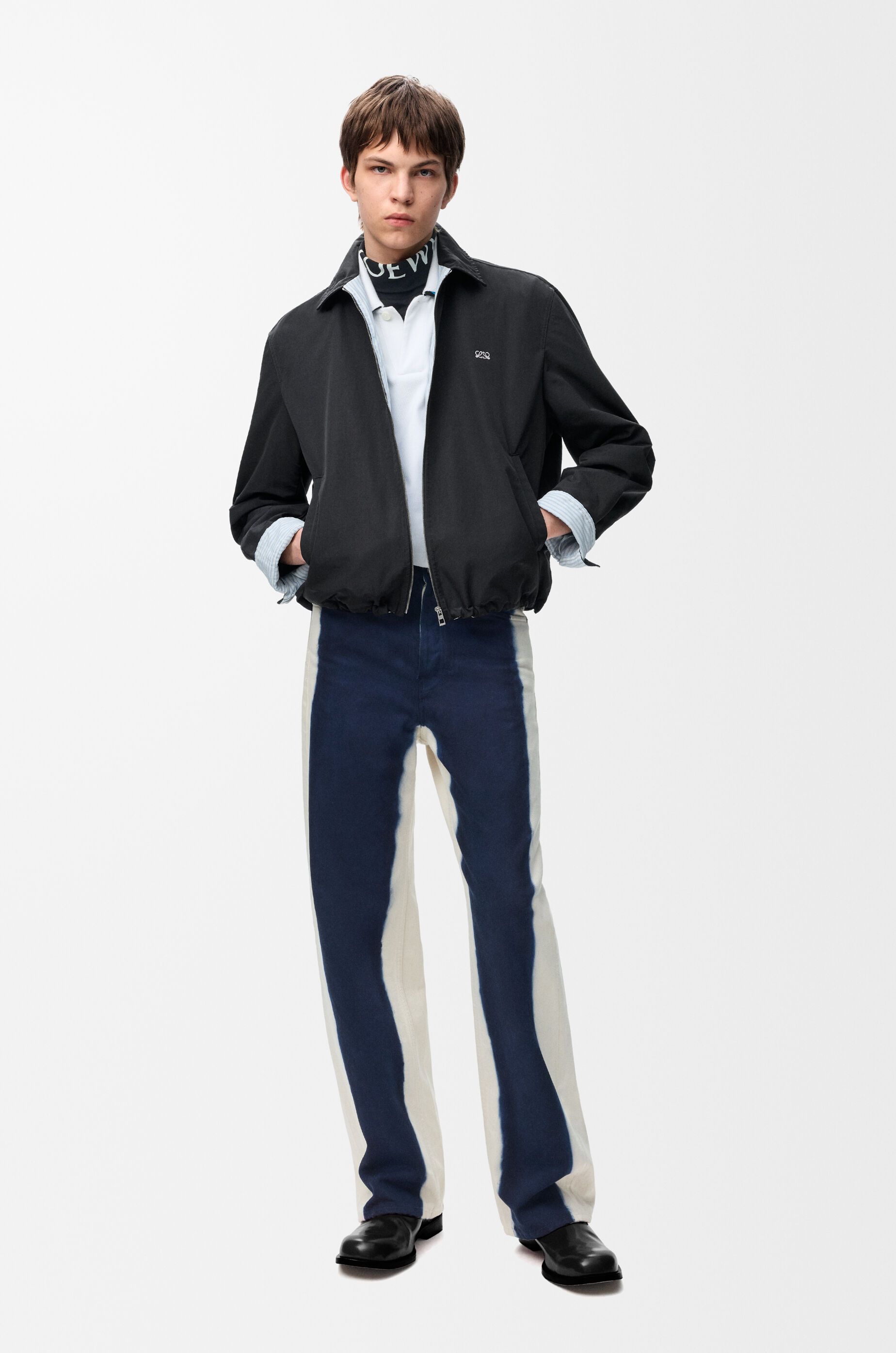 LOEWE Zip-up jacket in technical cotton Black