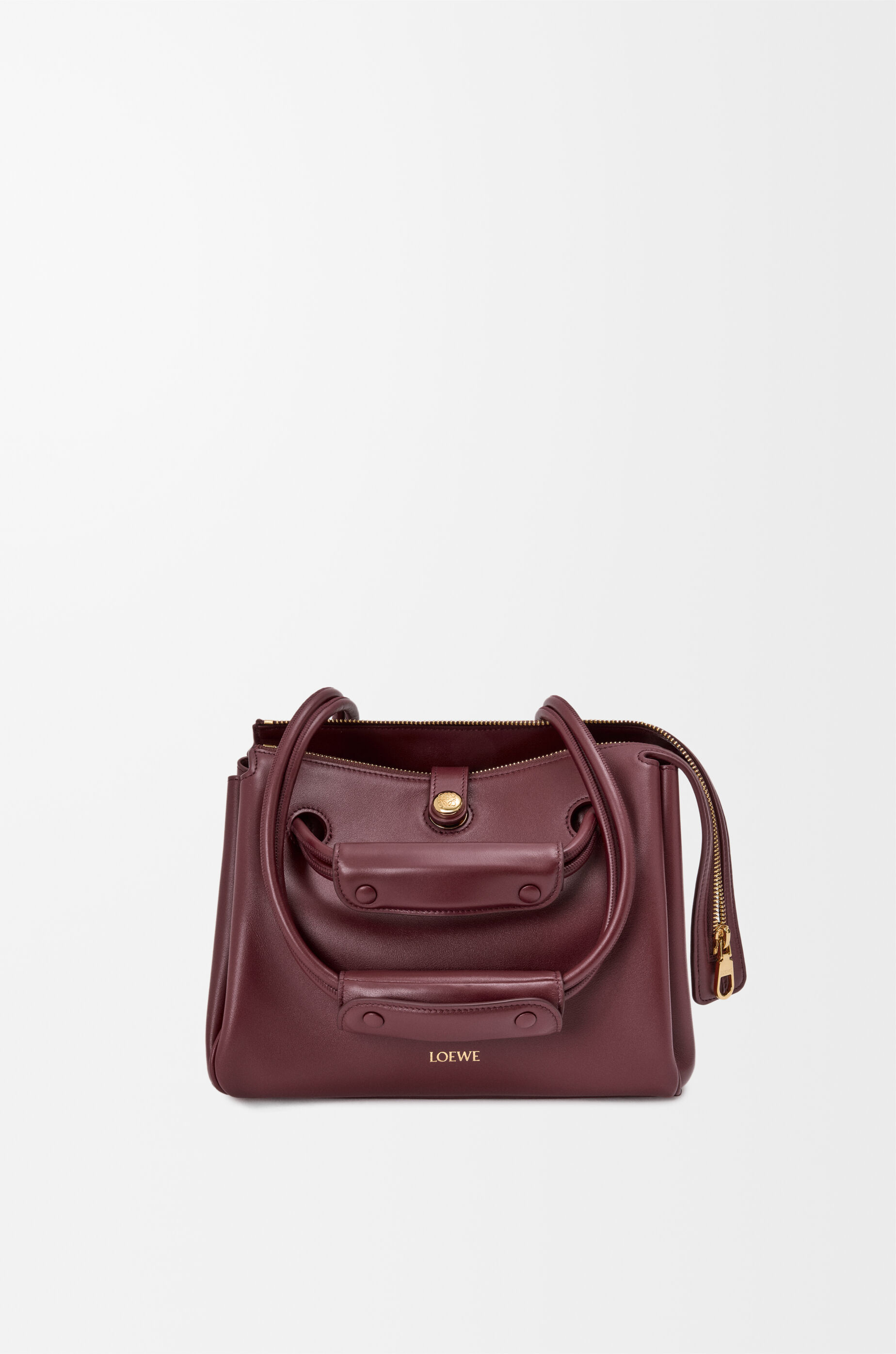LOEWE Small Madrid bag in supple calfskin Dark Burgundy