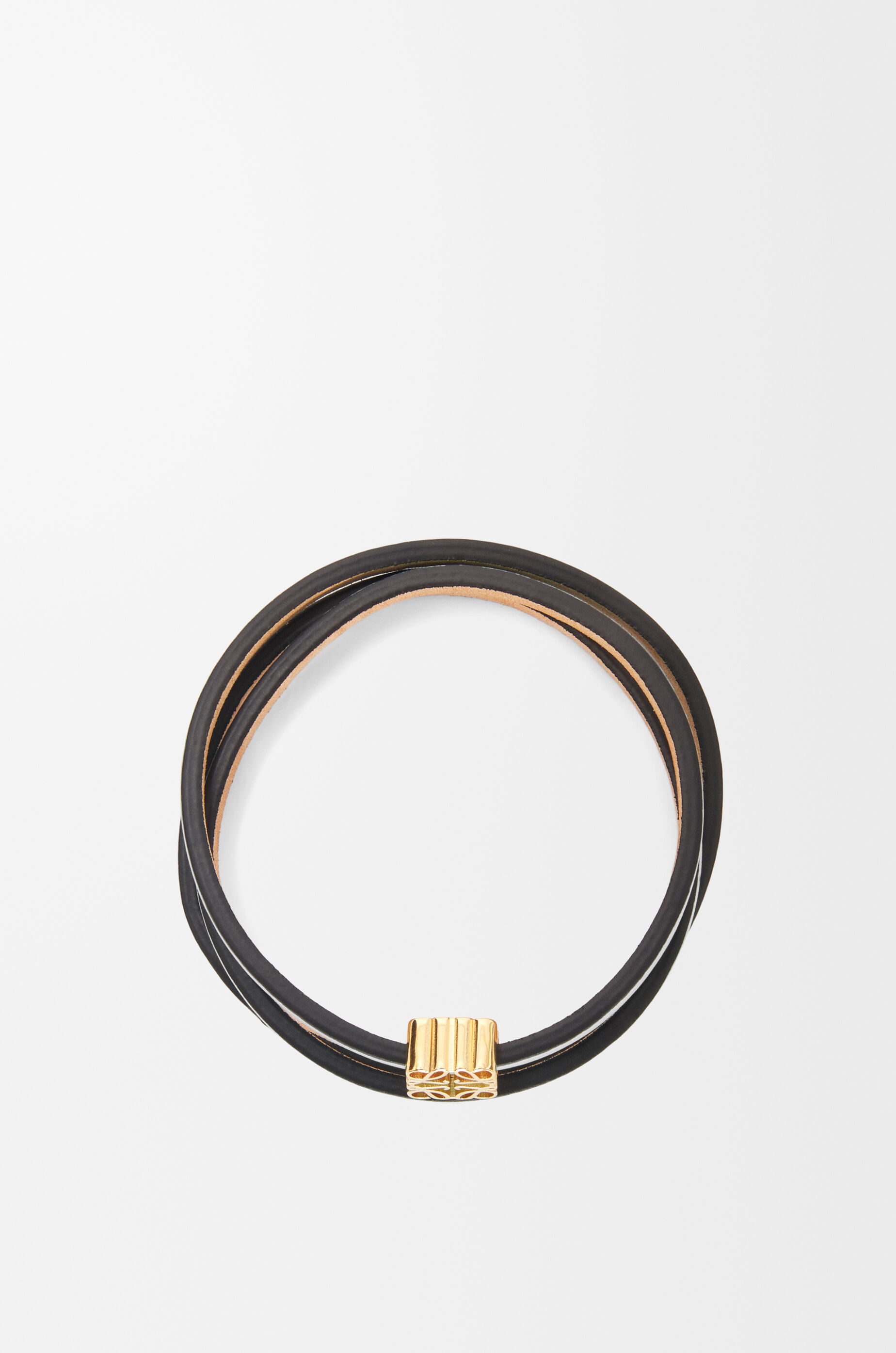 LOEWE Twist bangle in calfskin Soft White
