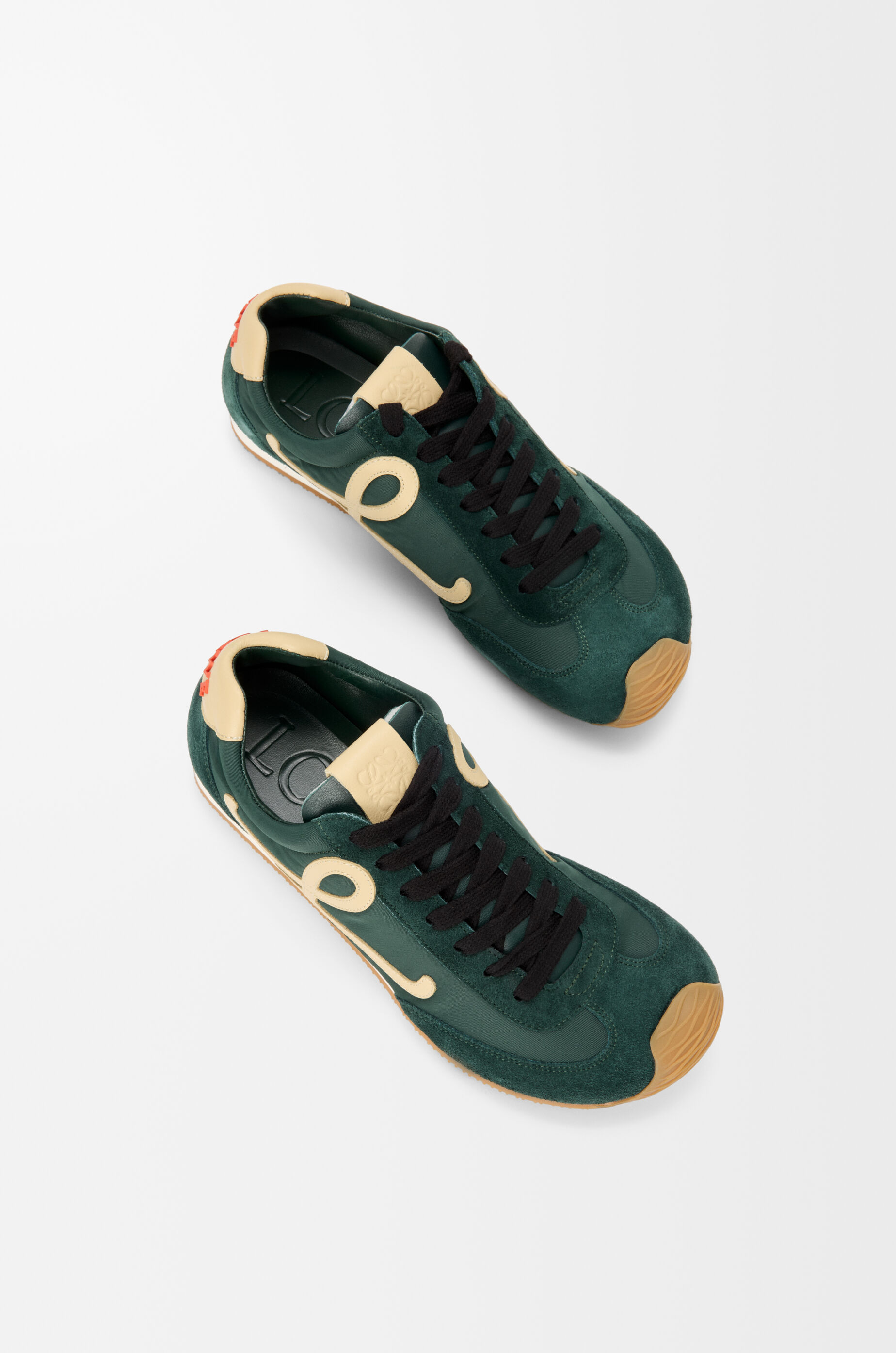 LOEWE Ballet Runner 2.0 in nylon and calfskin Sherwood Green/Pistachio/White