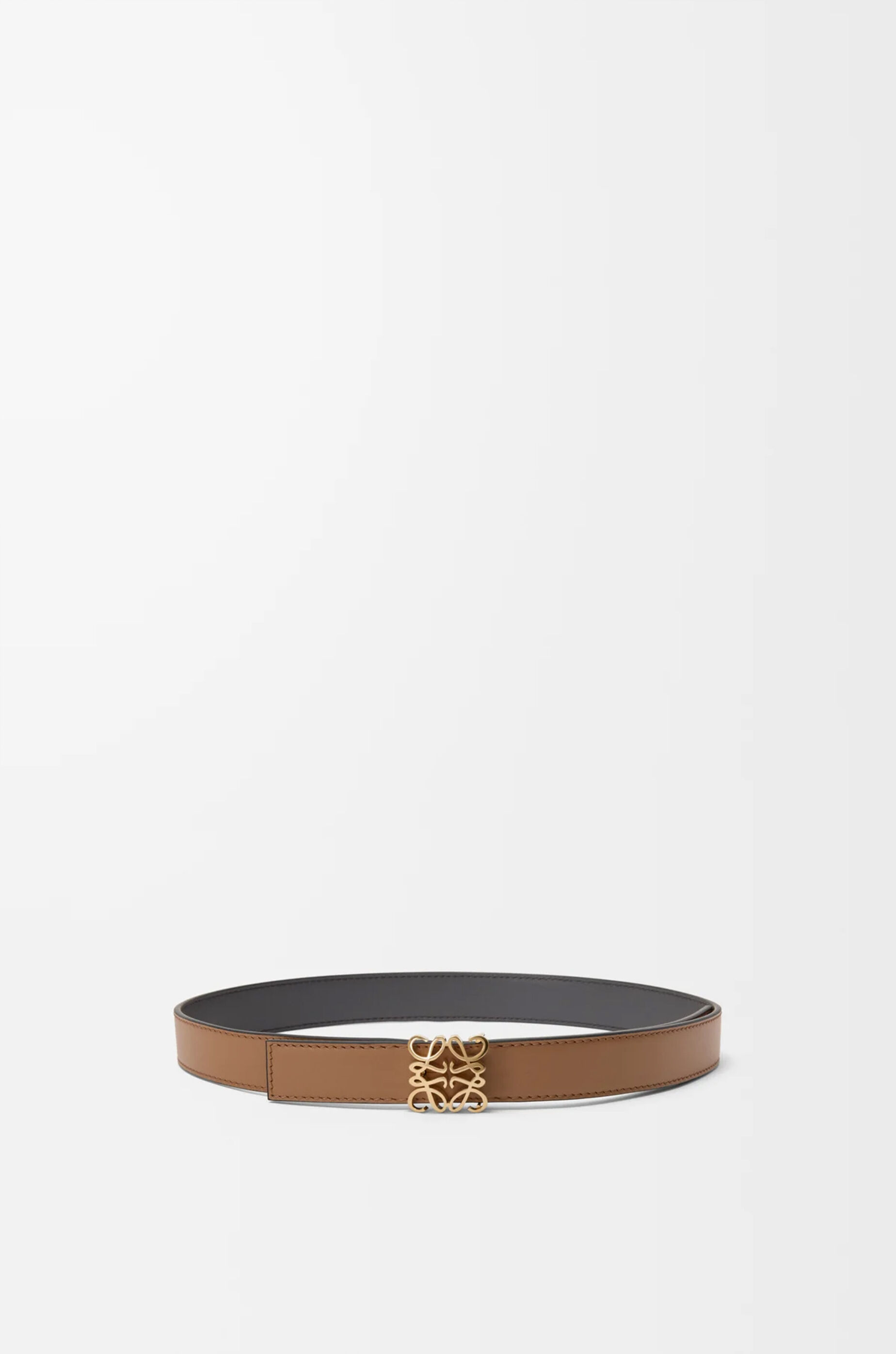 LOEWE Reversible Anagram Bombé belt in smooth calfskin Mocha/Slate