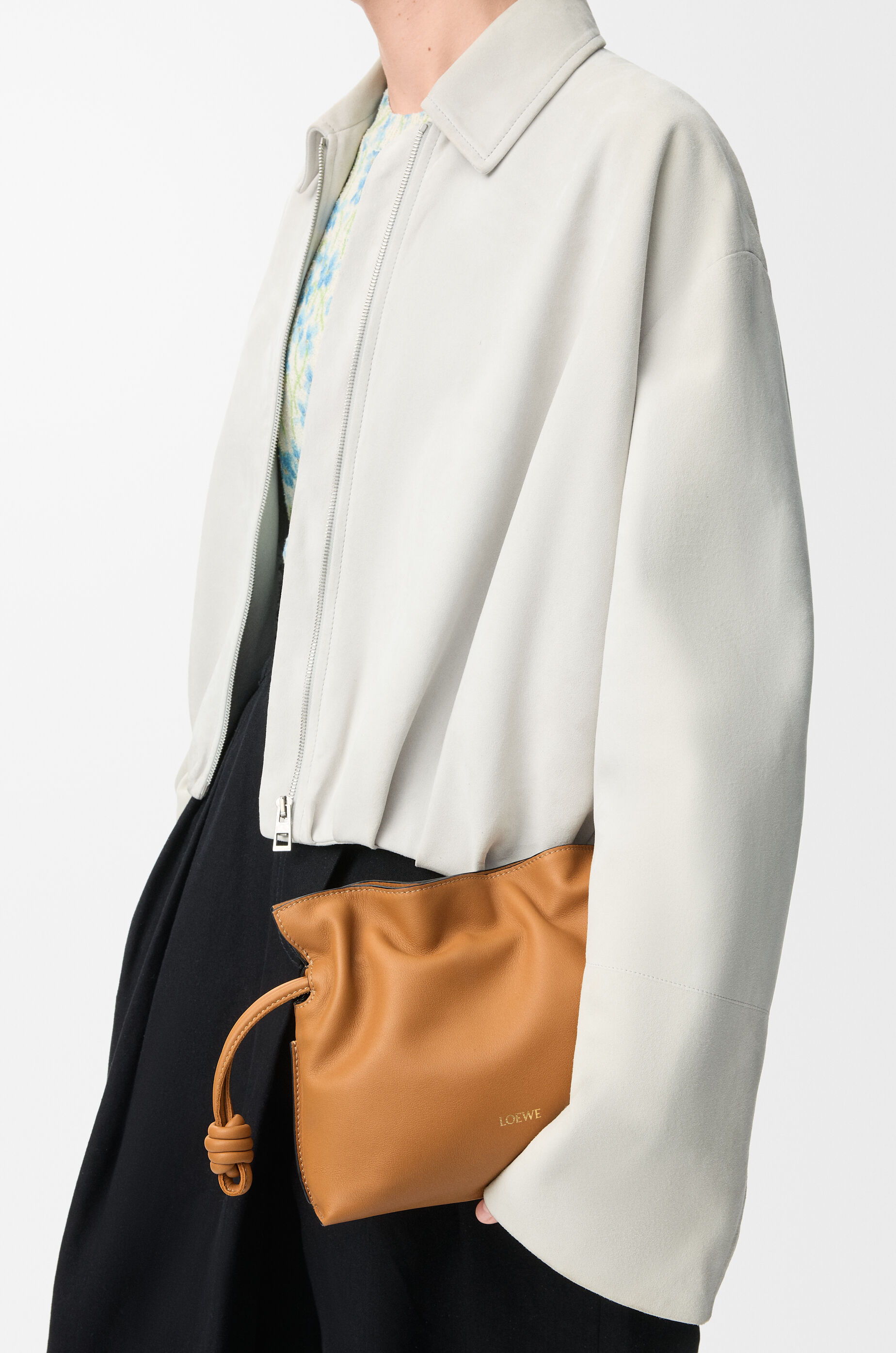 LOEWE Mini Flamenco clutch in nappa calfskin Warm Desert
