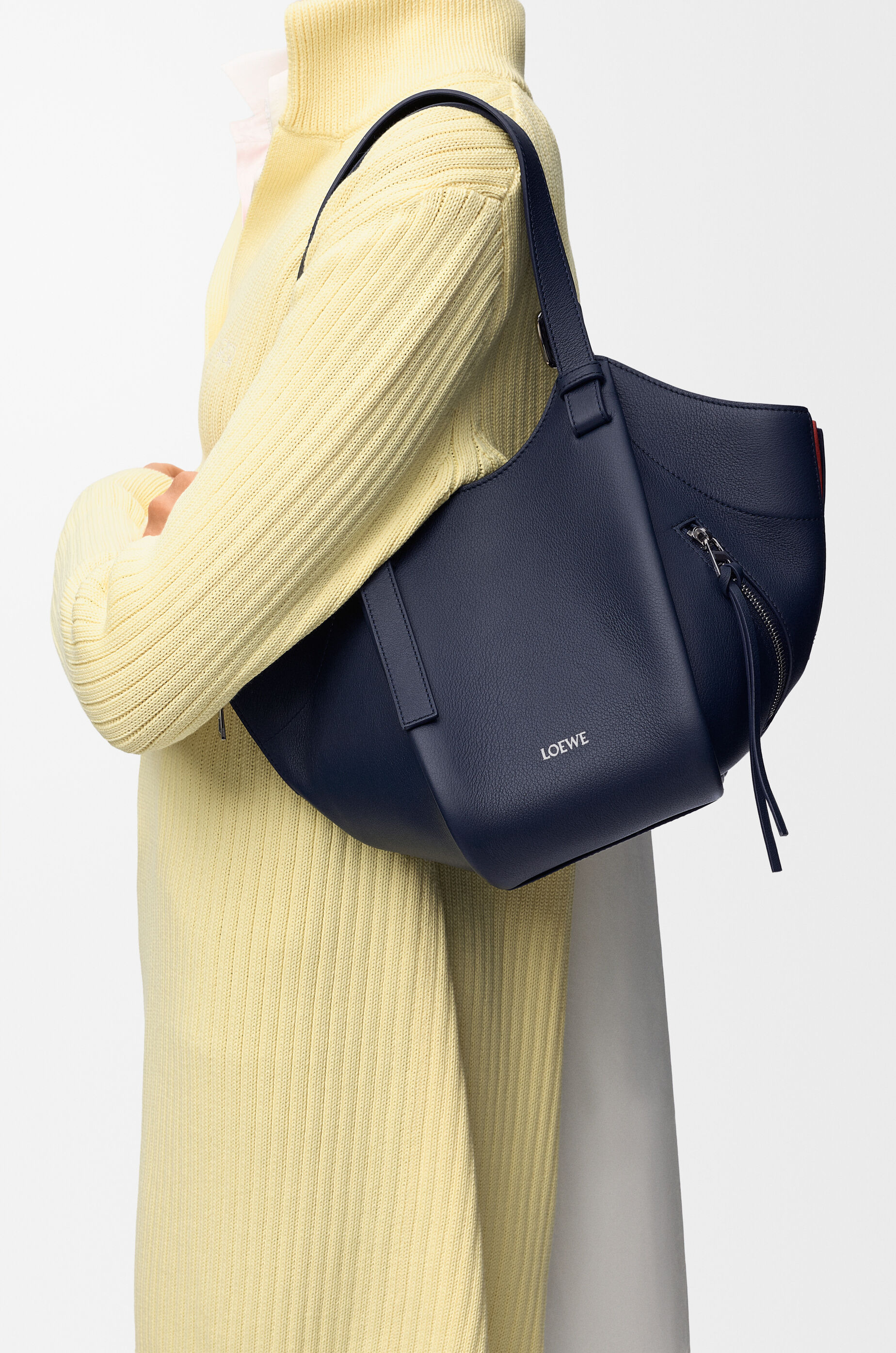 LOEWE Layered Hammock Flip bag in classic calfskin Multicolor  Deep Navy