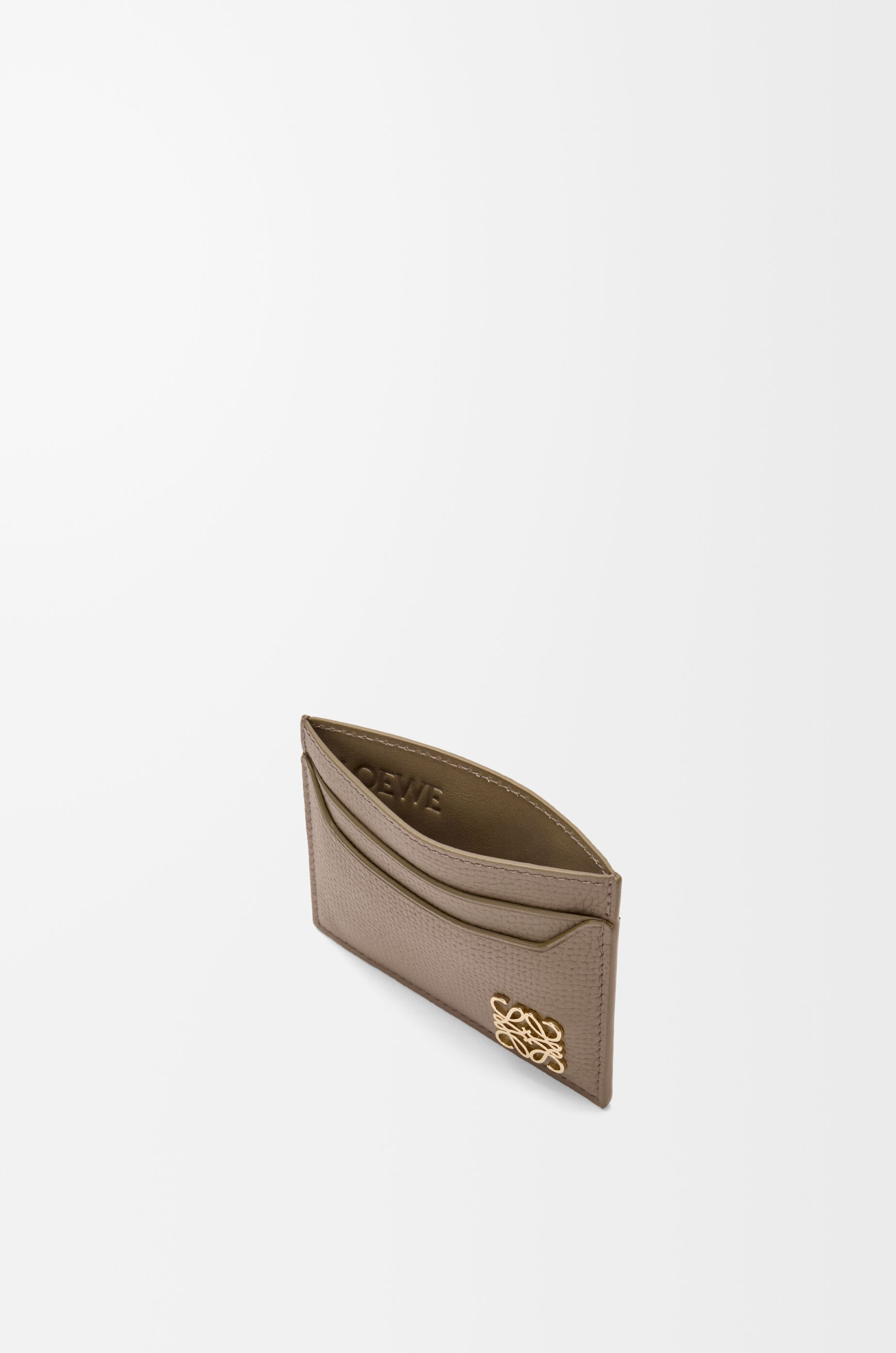 LOEWE Anagram plain cardholder in pebble grained calfskin Taupe