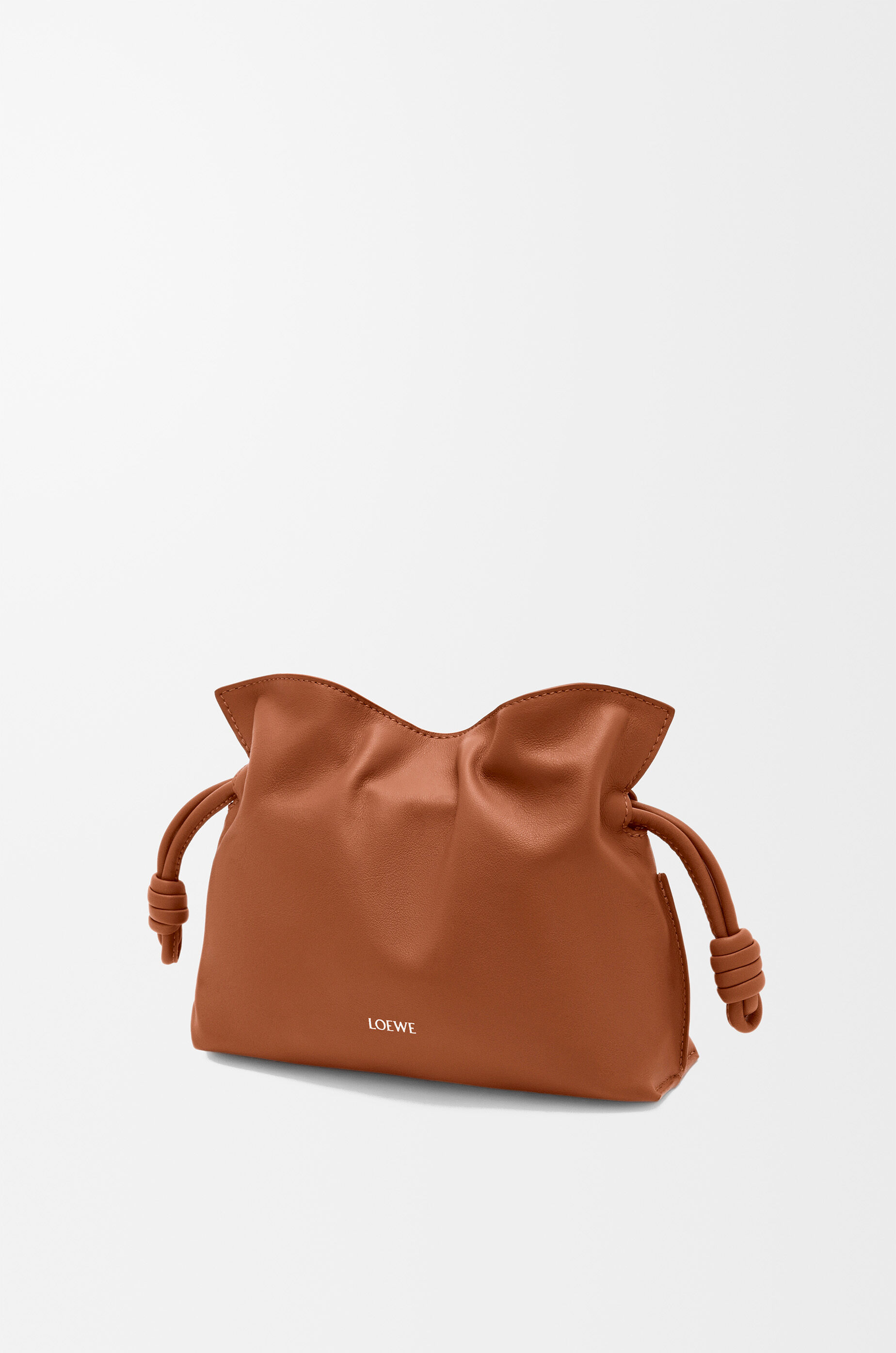 LOEWE Mini Flamenco clutch in nappa calfskin Squirrel