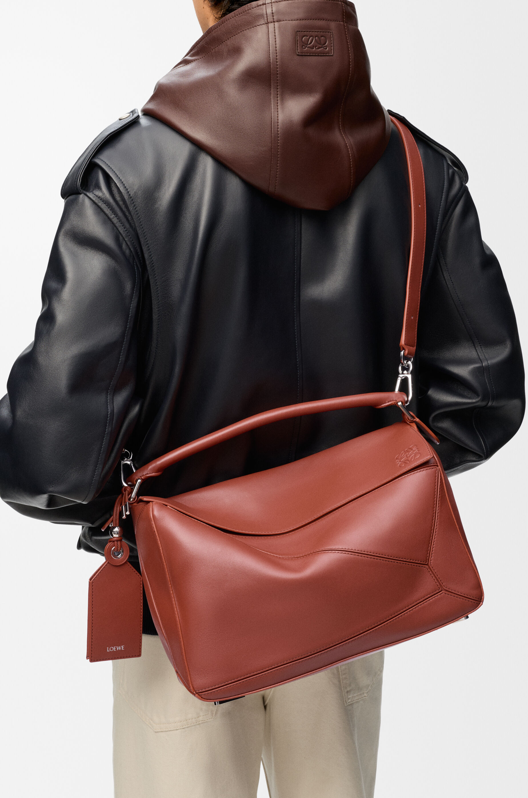 LOEWE Large Featherlight Puzzle bag in nappa lambskin Tomette