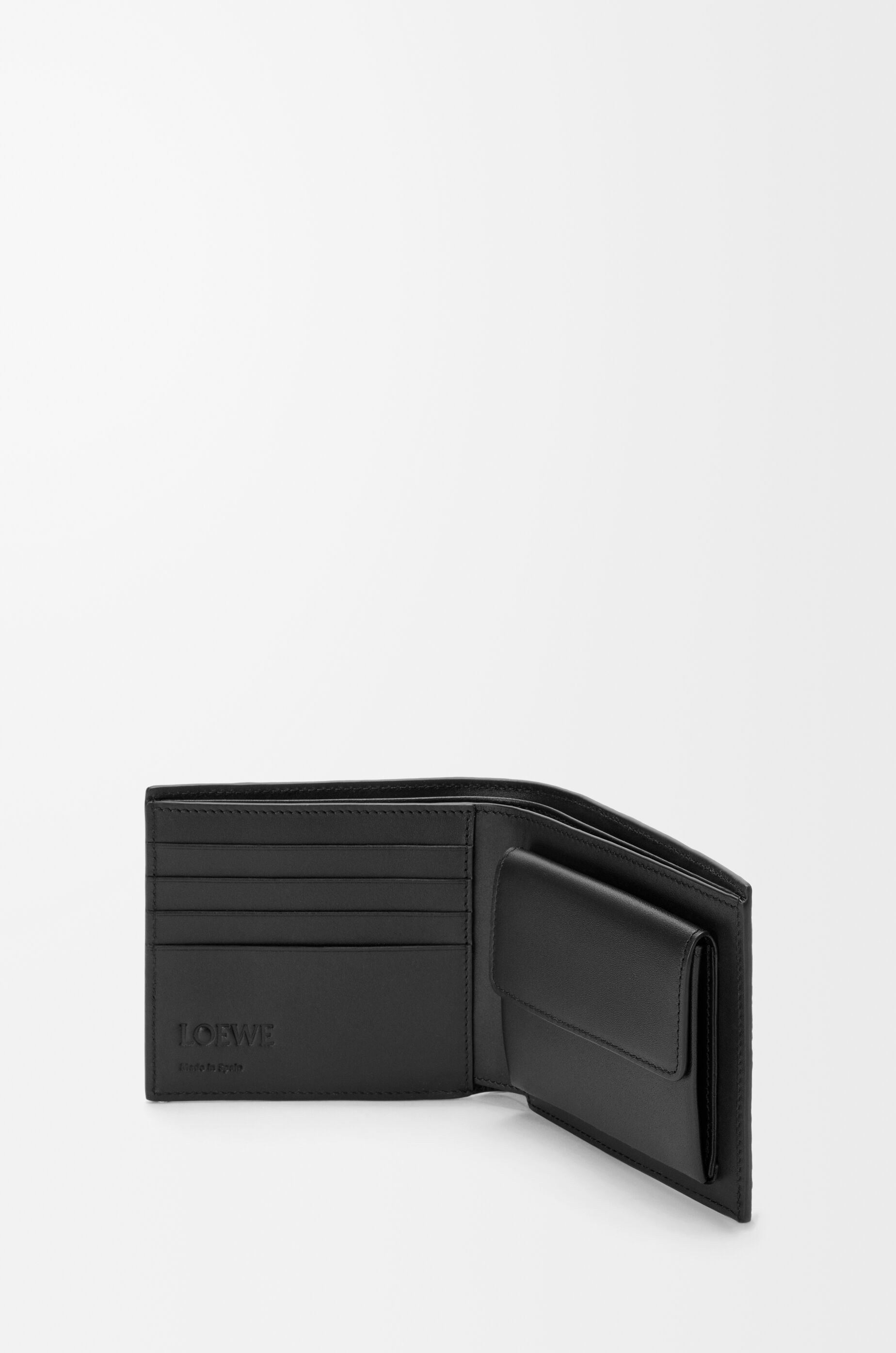 LOEWE Puzzle bifold coin wallet in supple grained calfskin Black